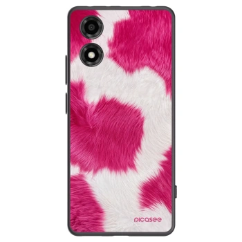 Picasee crna silikonska maskica za Motorola Moto E14 - Pink Moo