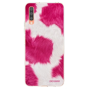 Picasee silikonska prozirna maskica za Samsung Galaxy A70 A705F - Pink Moo