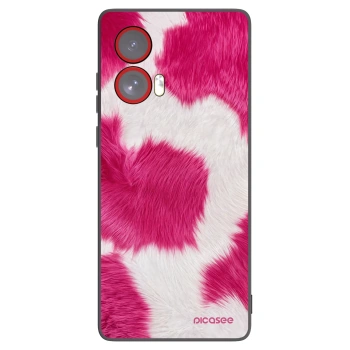 Picasee crna silikonska maskica za Motorola Edge 50 Fusion - Pink Moo