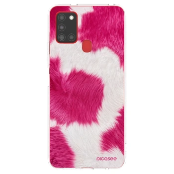 Picasee silikonska prozirna maskica za Samsung Galaxy A21s - Pink Moo