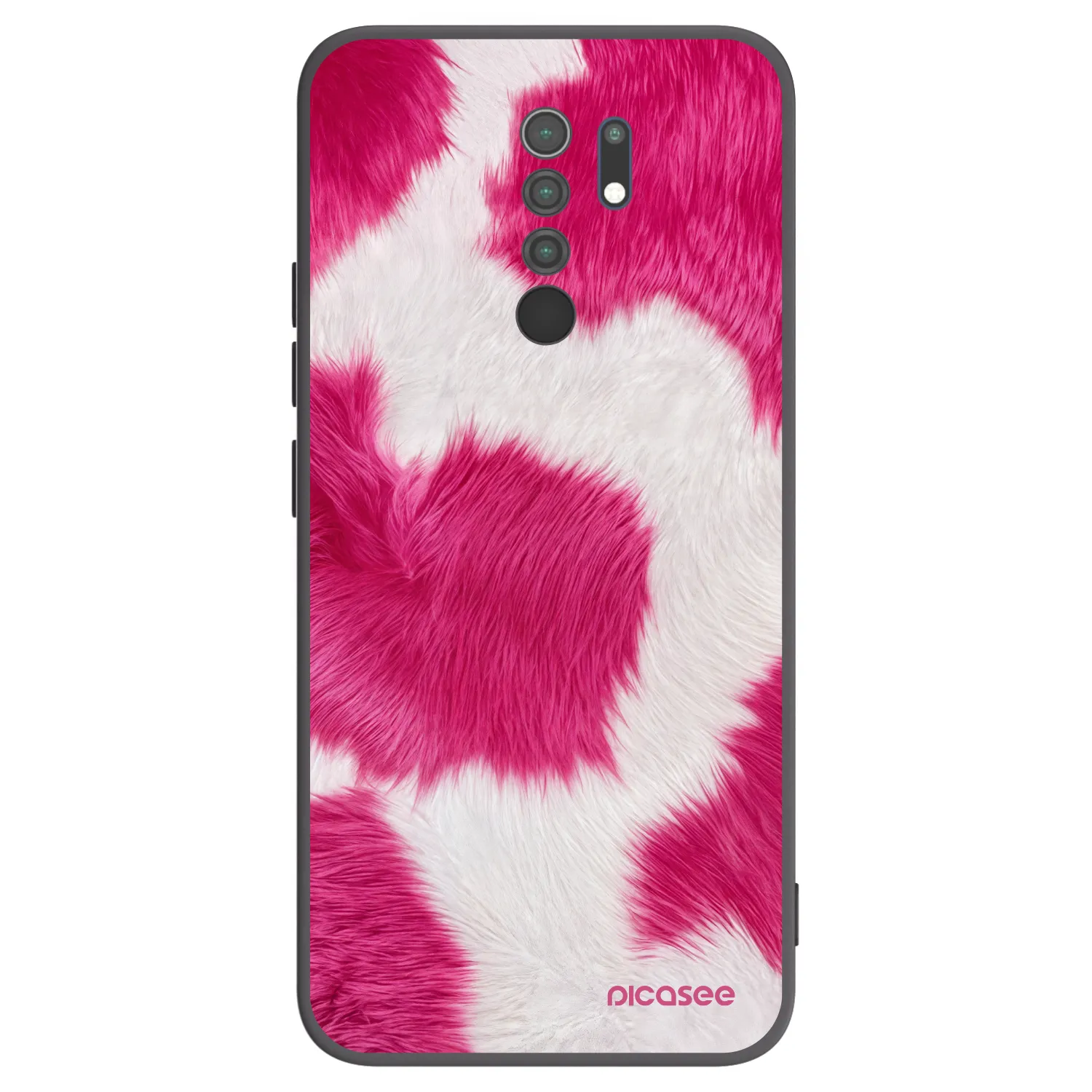 Picasee crna silikonska maskica za Xiaomi Redmi 9 - Pink Moo
