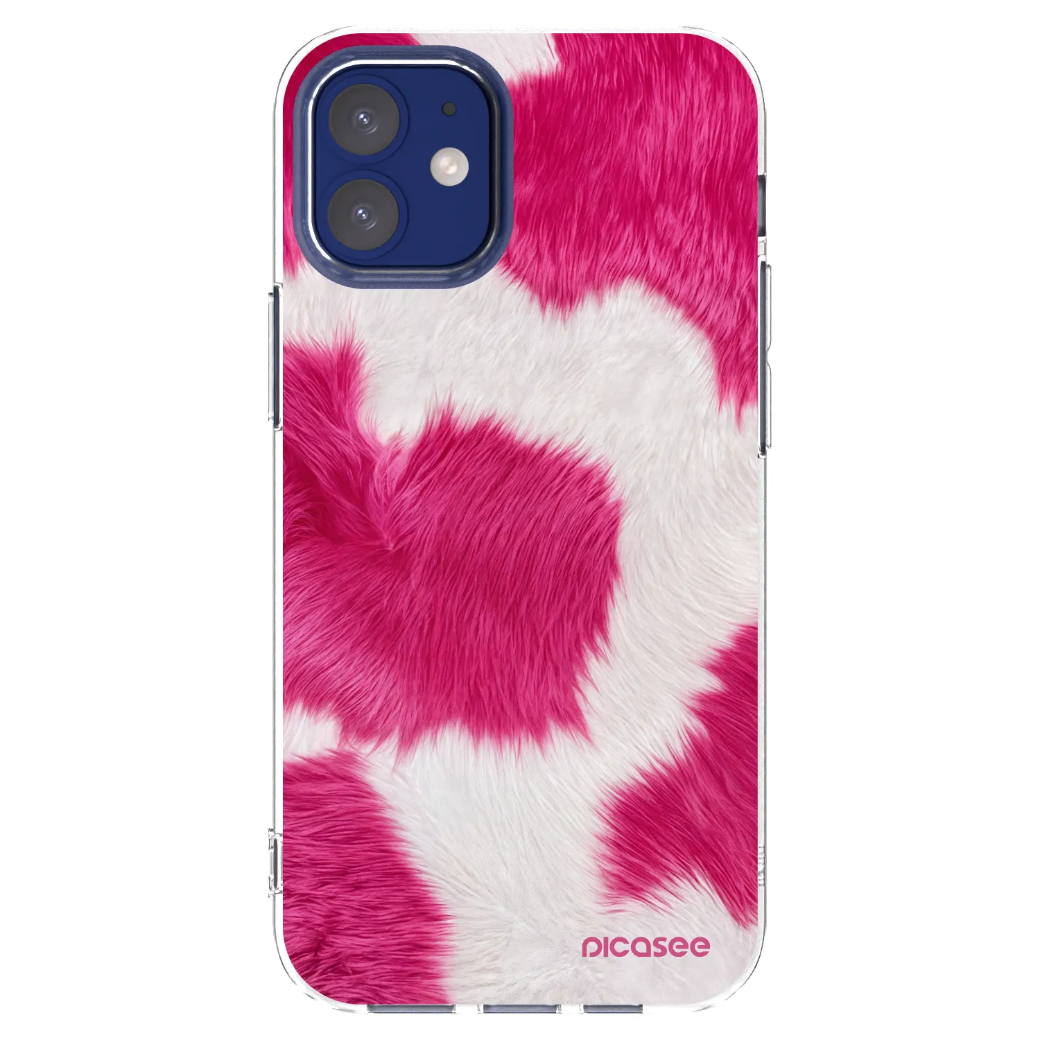 Picasee silikonska prozirna maskica za Apple iPhone 12 mini - Pink Moo