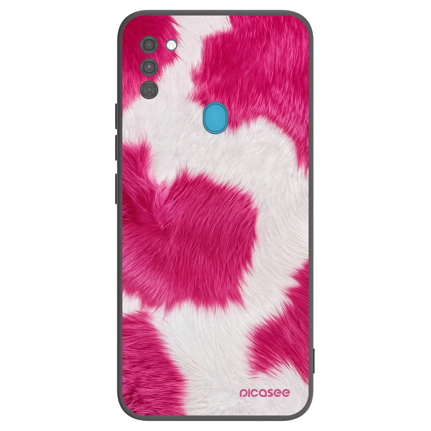 Picasee crna silikonska maskica za Samsung Galaxy M11 - Pink Moo