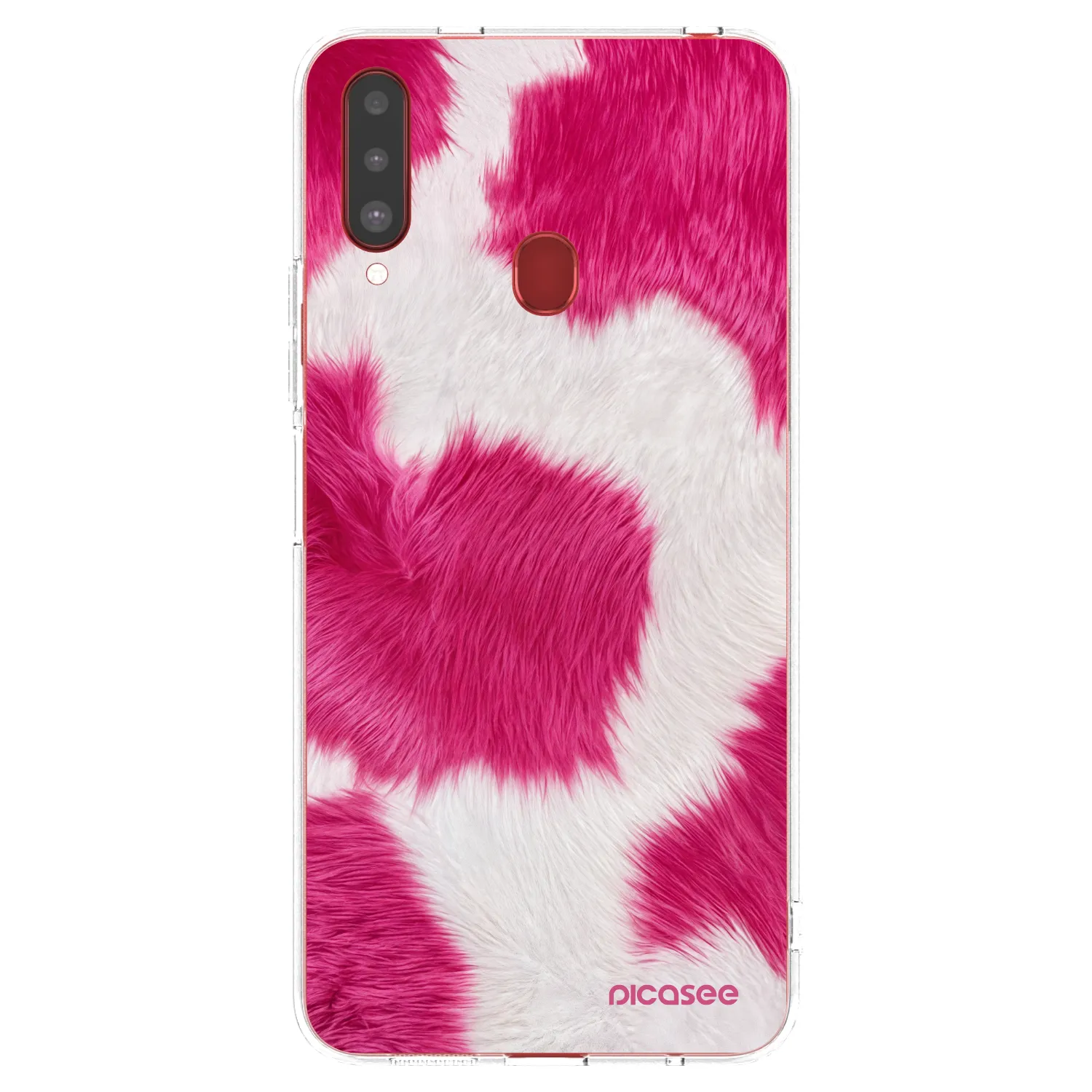 Picasee silikonska prozirna maskica za Samsung Galaxy A20s - Pink Moo