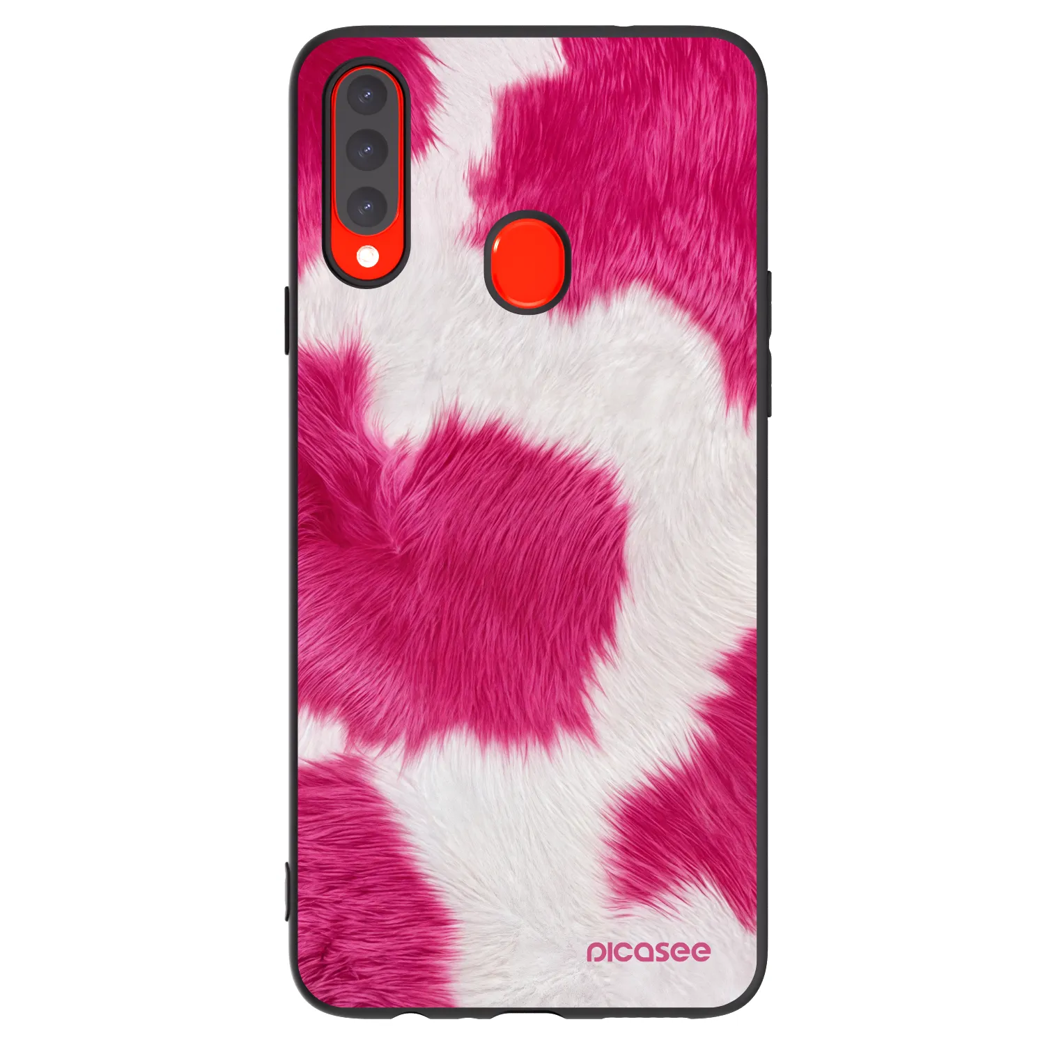 Picasee crna silikonska maskica za Samsung Galaxy A20s - Pink Moo