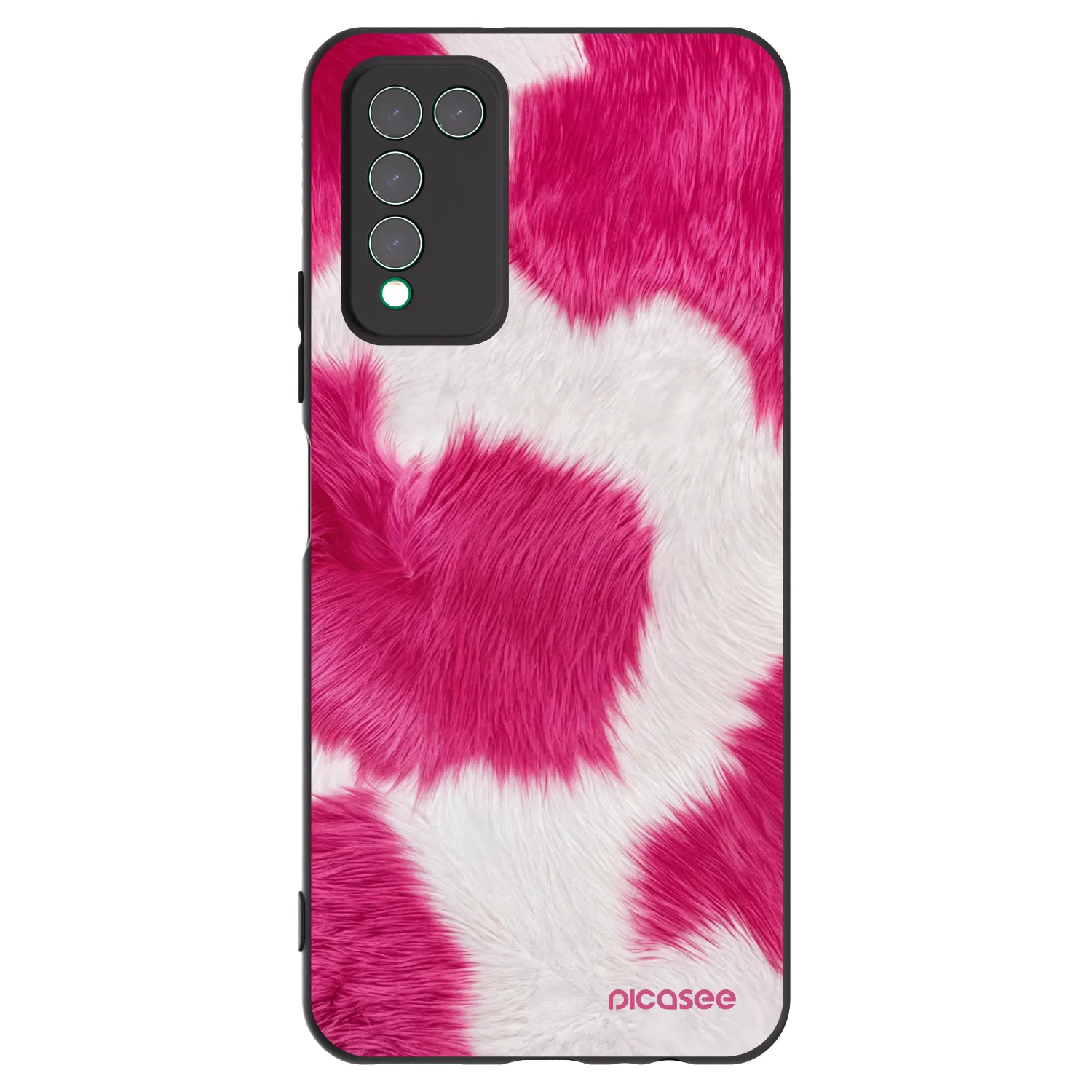 Picasee crna silikonska maskica za Honor 10X Lite - Pink Moo
