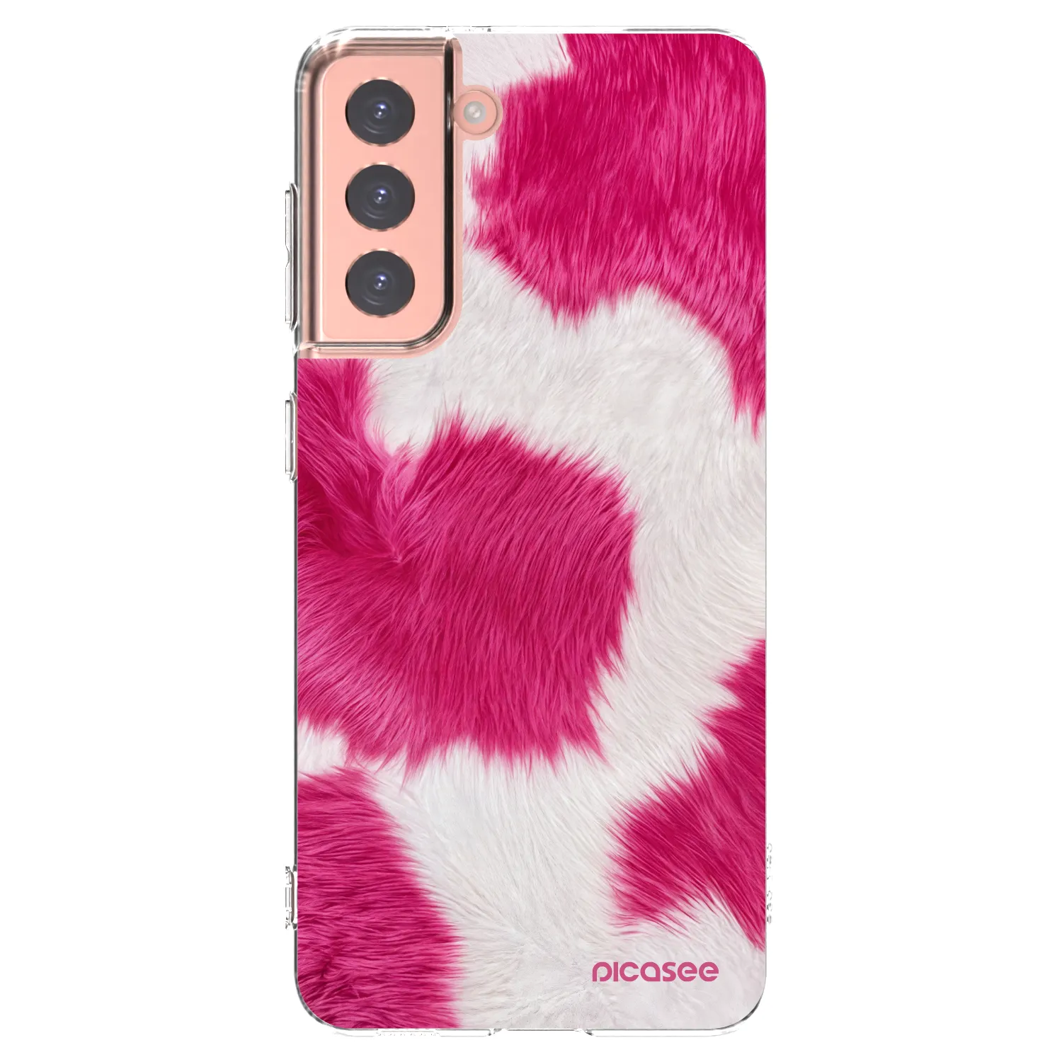 Picasee silikonska prozirna maskica za Samsung Galaxy S21 5G G991B - Pink Moo