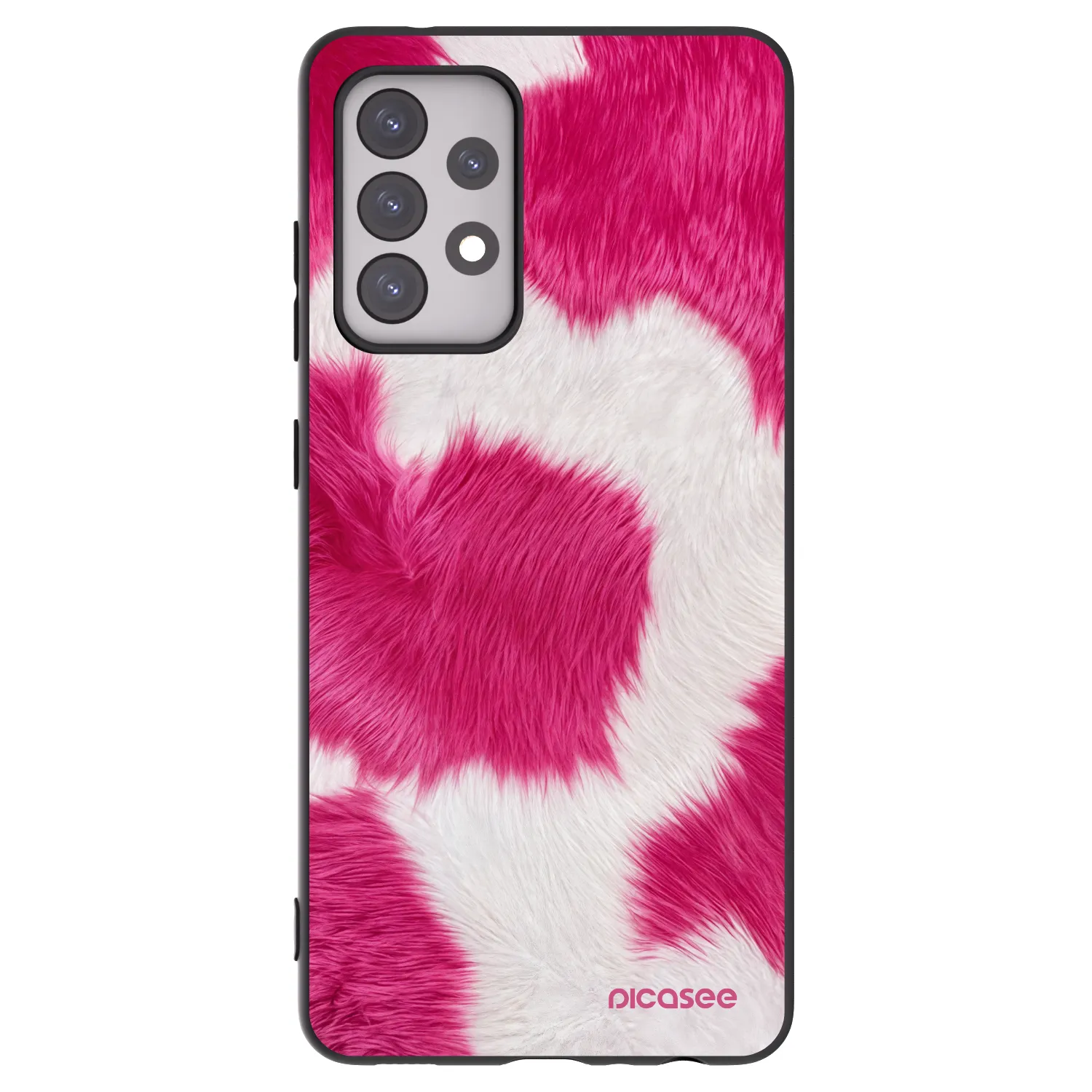 Picasee crna silikonska maskica za Samsung Galaxy A52 5G A525F - Pink Moo