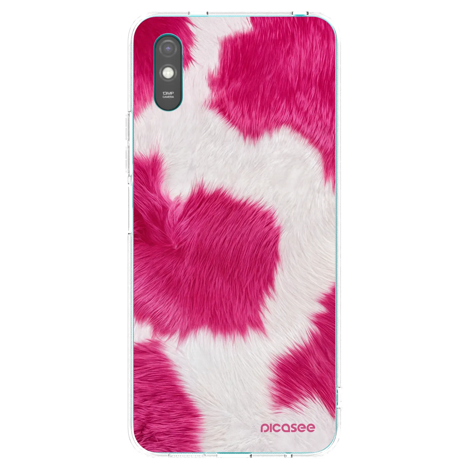 Picasee silikonska prozirna maskica za Xiaomi Redmi 9AT - Pink Moo