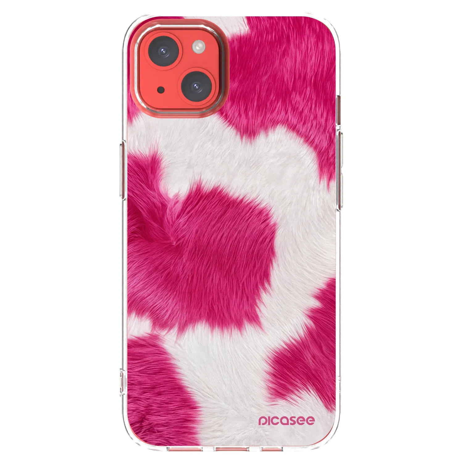 Picasee silikonska prozirna maskica za Apple iPhone 13 - Pink Moo