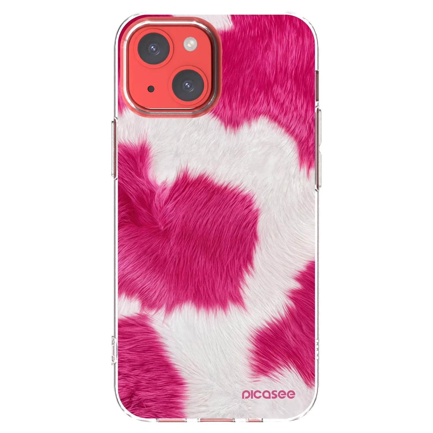 Picasee silikonska prozirna maskica za Apple iPhone 13 mini - Pink Moo
