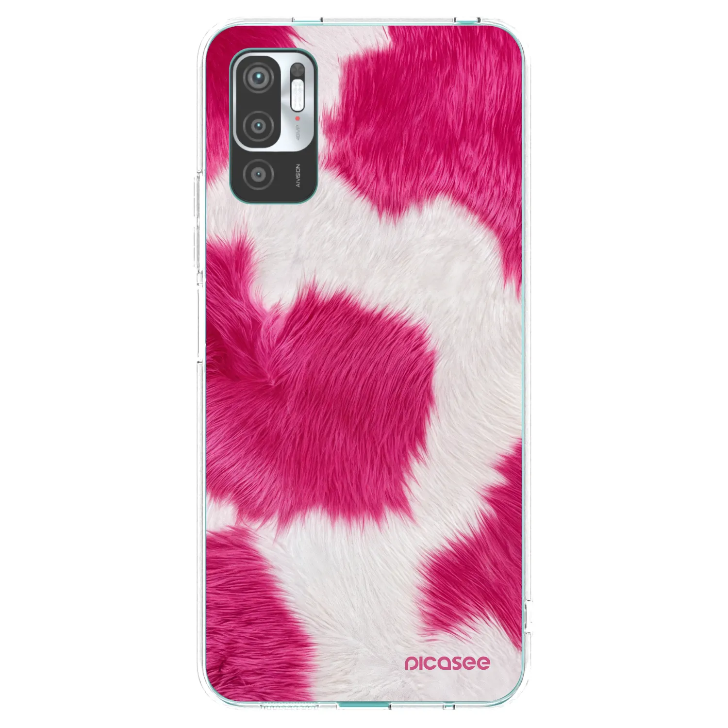 Picasee silikonska prozirna maskica za Xiaomi Redmi Note 10 5G - Pink Moo