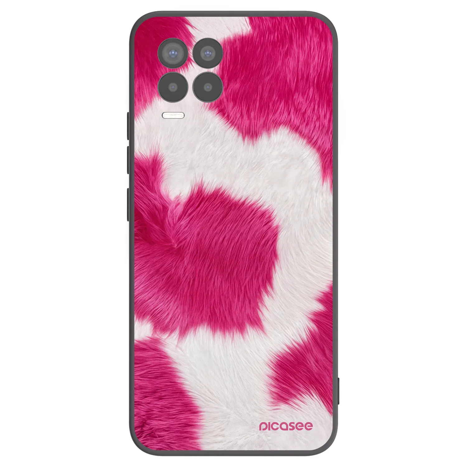 Picasee crna silikonska maskica za Realme 8 Pro - Pink Moo