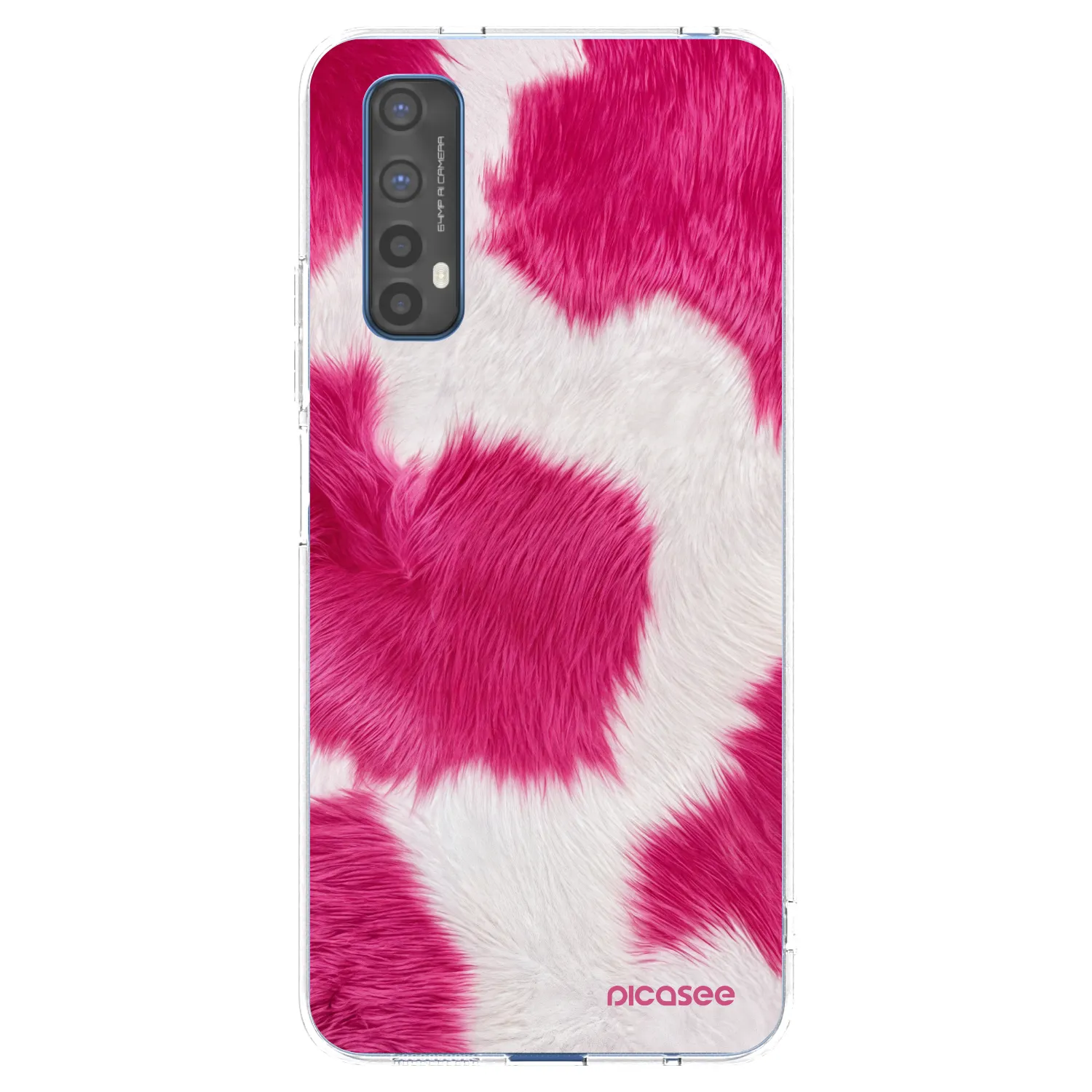 Picasee silikonska prozirna maskica za Realme 7 - Pink Moo