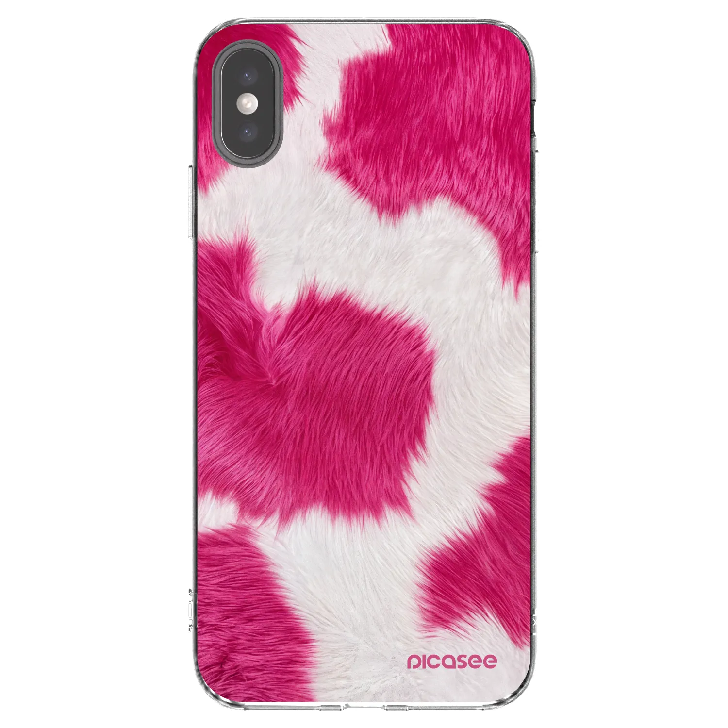 Picasee silikonska prozirna maskica za Apple iPhone XS Max - Pink Moo