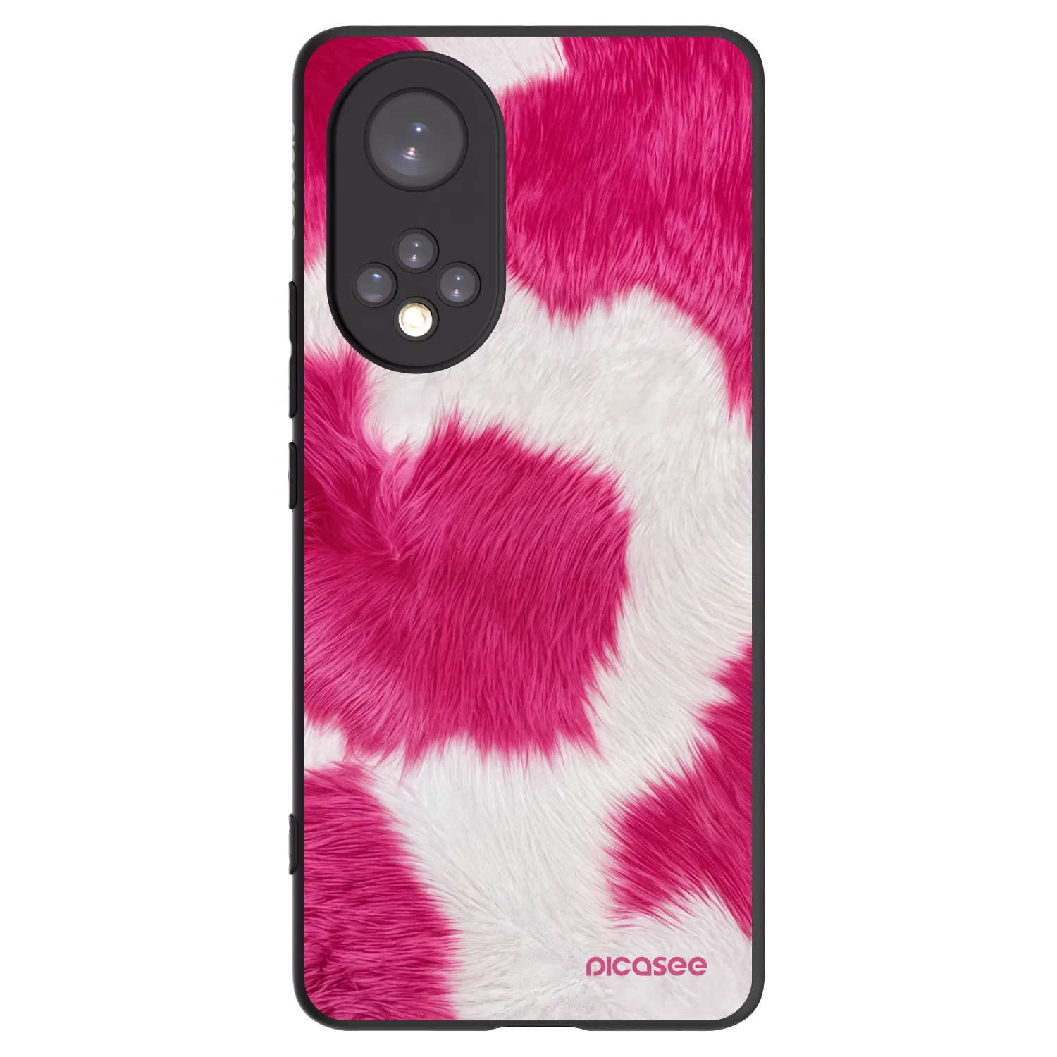 Picasee crna silikonska maskica za Honor 50 5G - Pink Moo