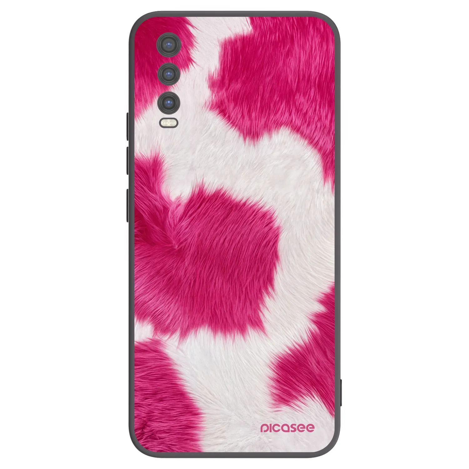 Picasee crna silikonska maskica za Vivo Y20s - Pink Moo