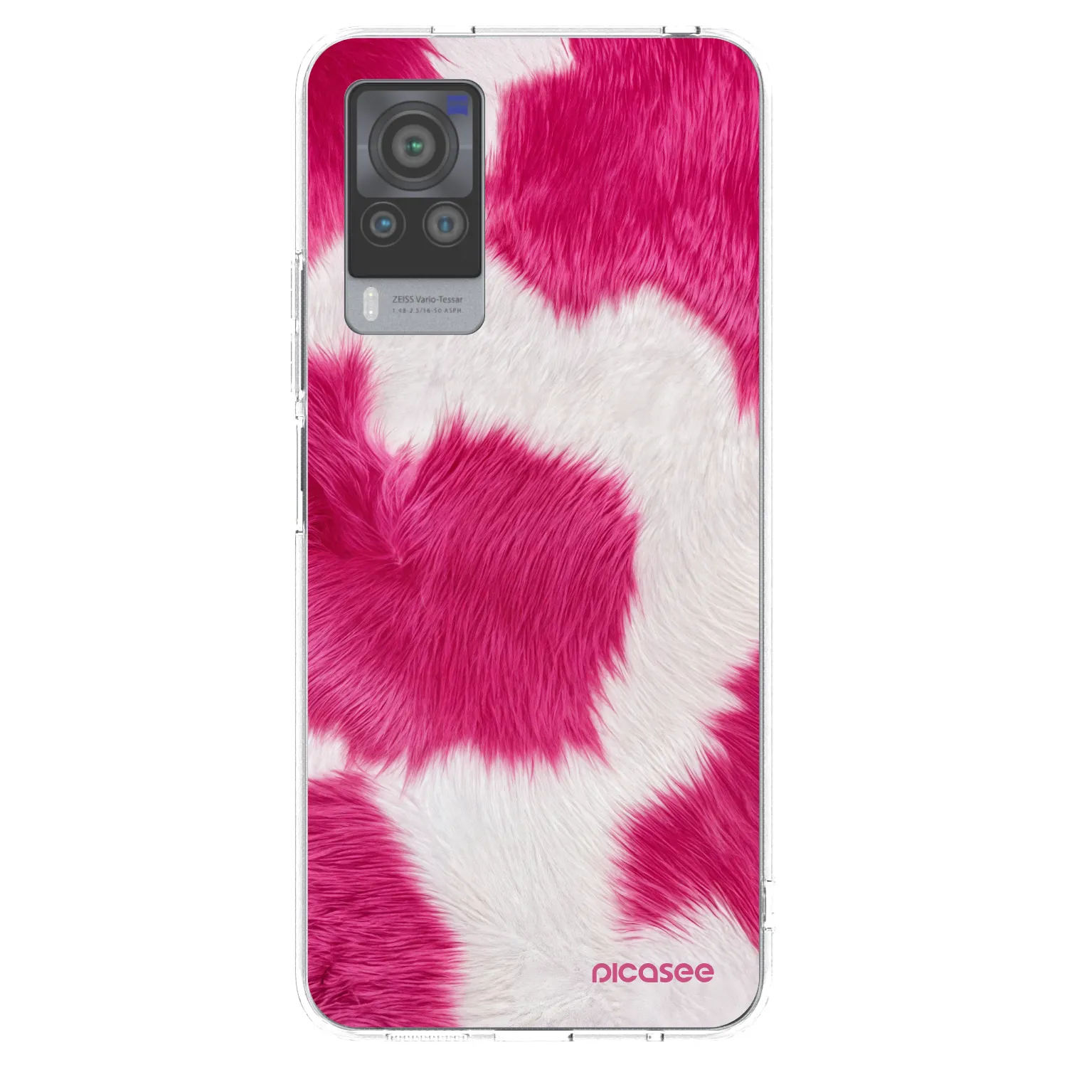 Picasee silikonska prozirna maskica za Vivo X60 Pro 5G - Pink Moo