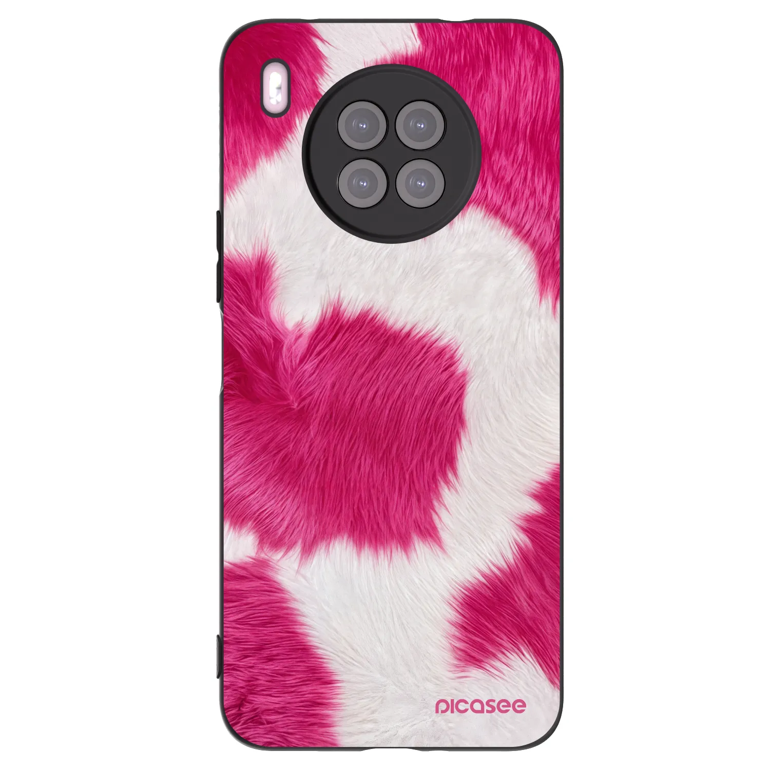 Picasee crna silikonska maskica za Huawei Nova 8i - Pink Moo