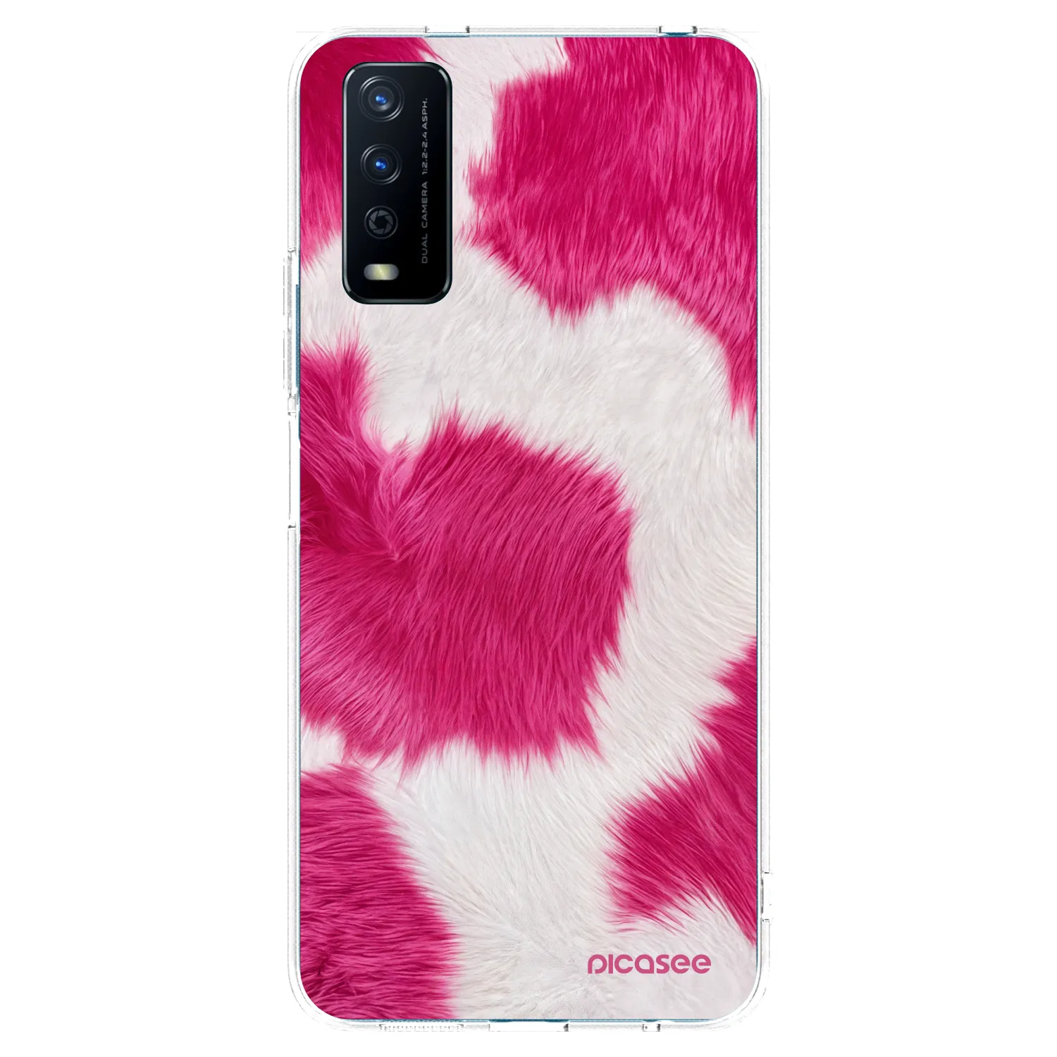 Picasee silikonska prozirna maskica za Vivo Y11s - Pink Moo