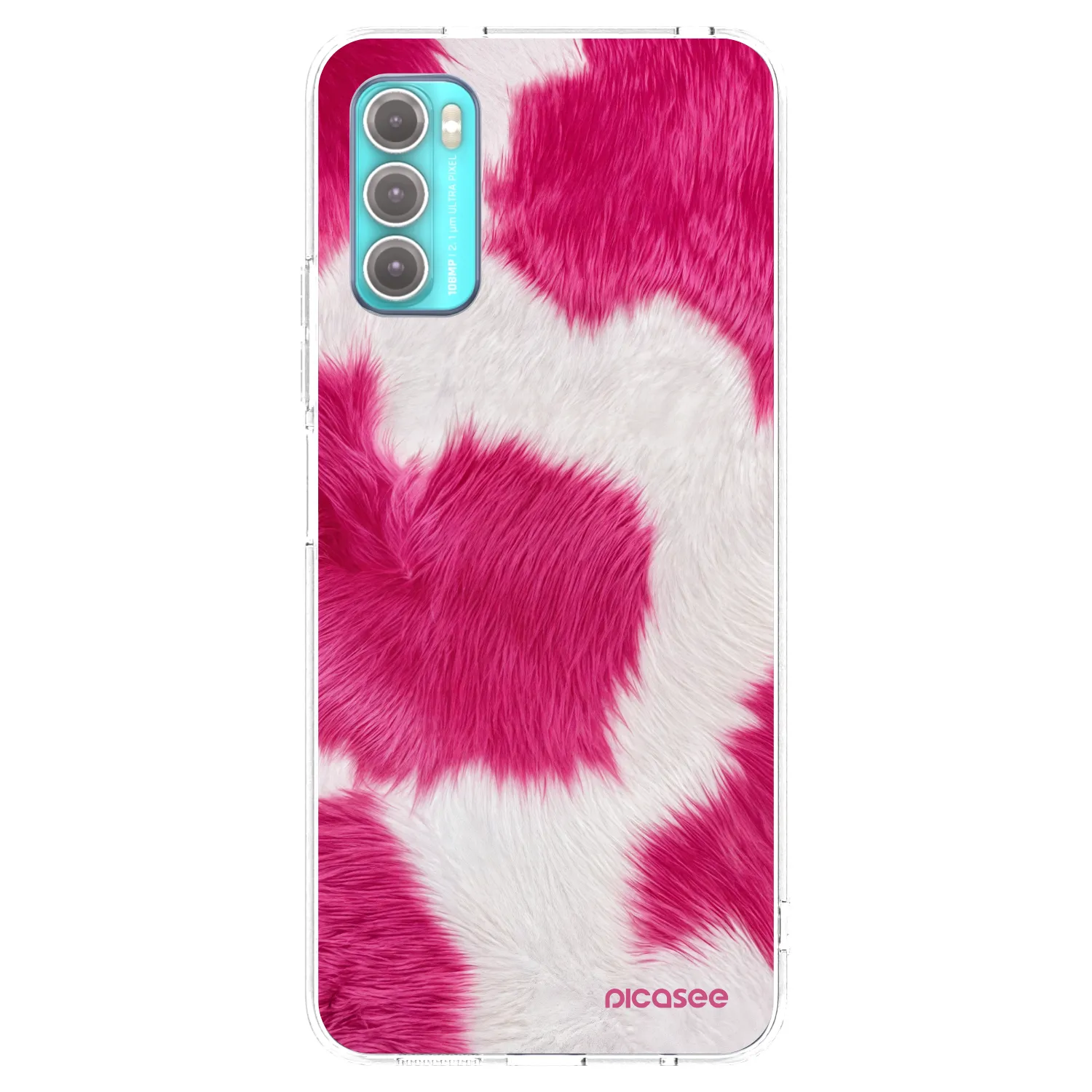 Picasee silikonska prozirna maskica za Motorola Moto G60 - Pink Moo