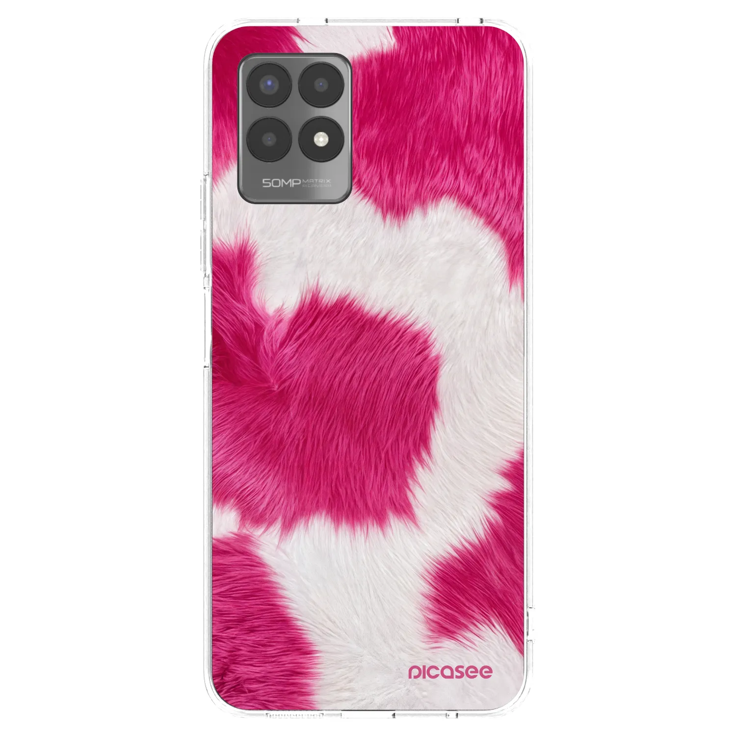 Picasee silikonska prozirna maskica za Realme 8i - Pink Moo