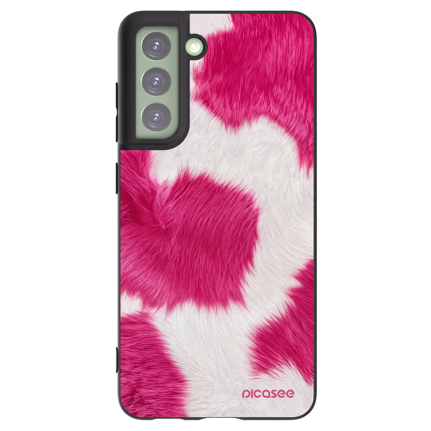 Picasee crna silikonska maskica za Samsung Galaxy S21 FE 5G - Pink Moo
