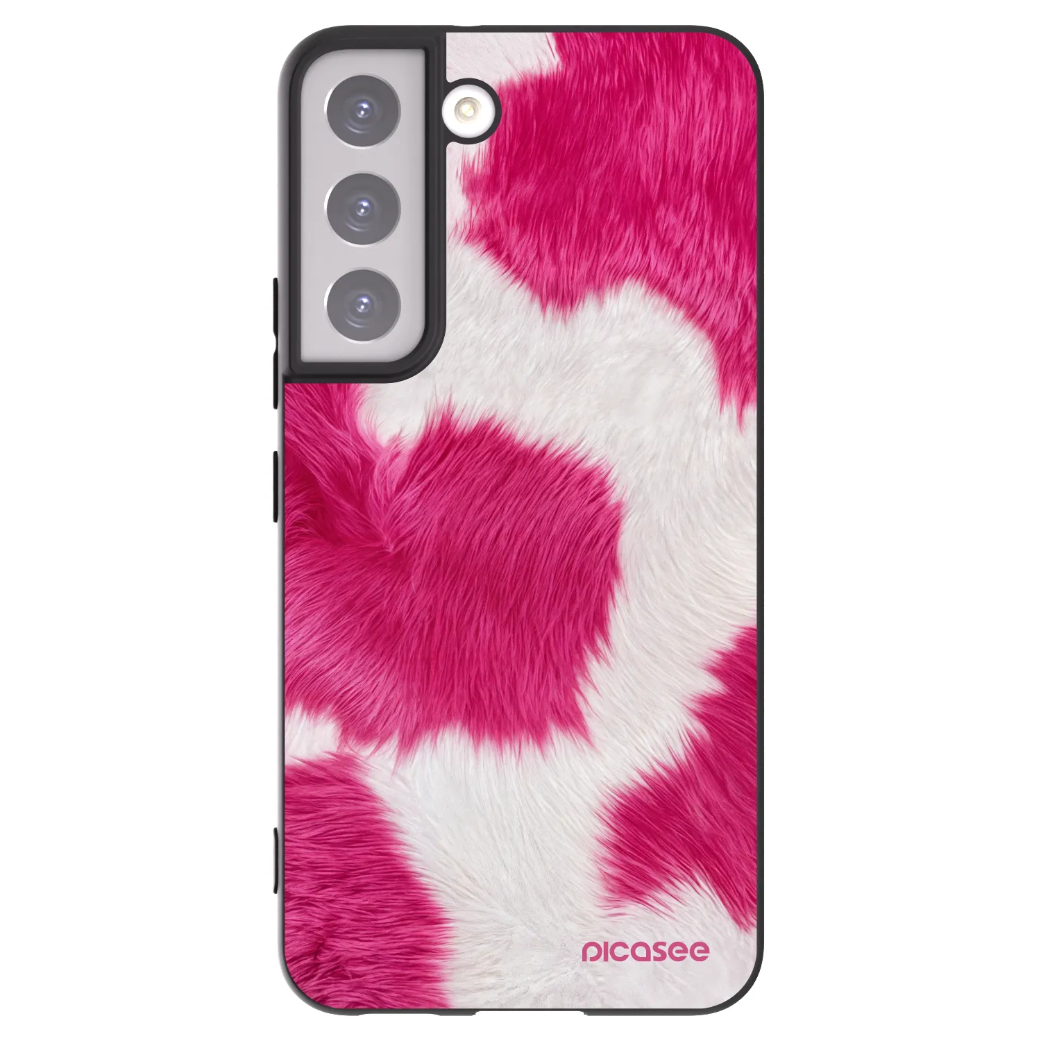 Picasee crna silikonska maskica za Samsung Galaxy S22 5G - Pink Moo