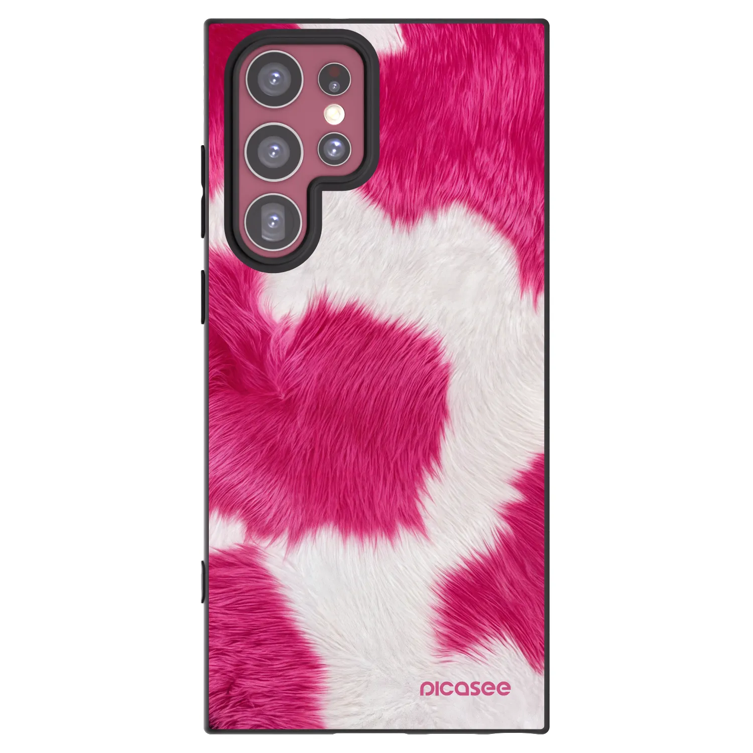 Picasee crna silikonska maskica za Samsung Galaxy S22 Ultra 5G - Pink Moo
