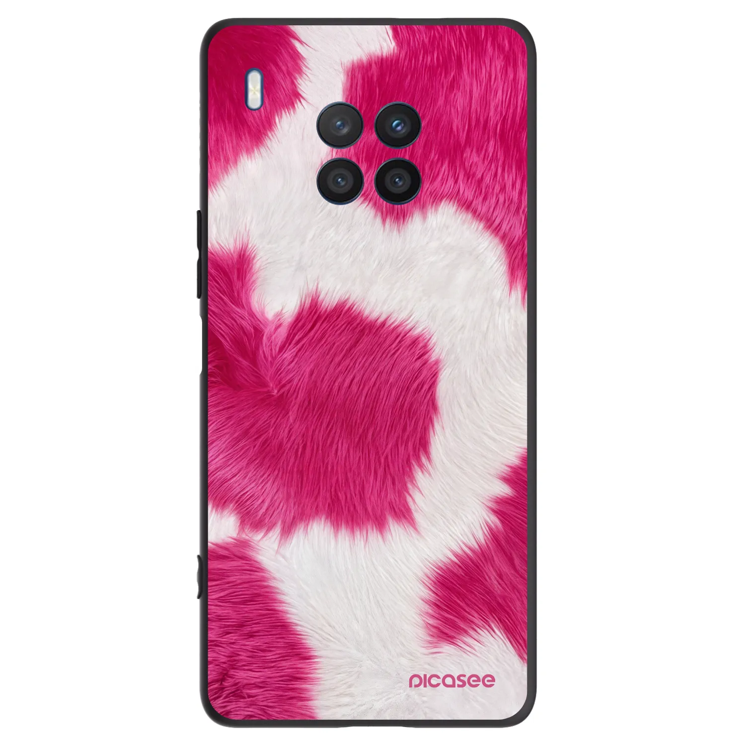 Picasee crna silikonska maskica za Honor 50 Lite - Pink Moo