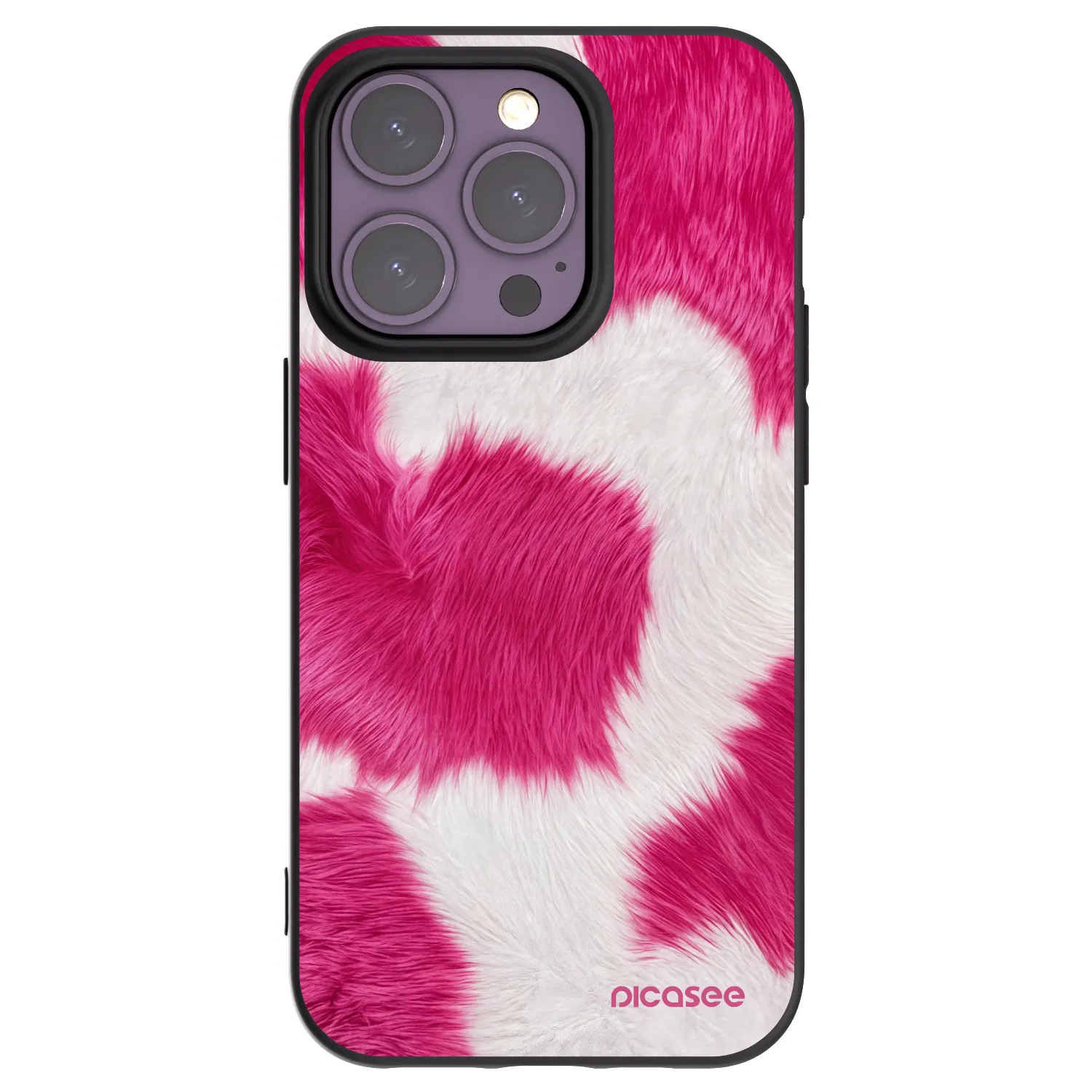 Picasee crna silikonska maskica za Apple iPhone 14 Pro - Pink Moo