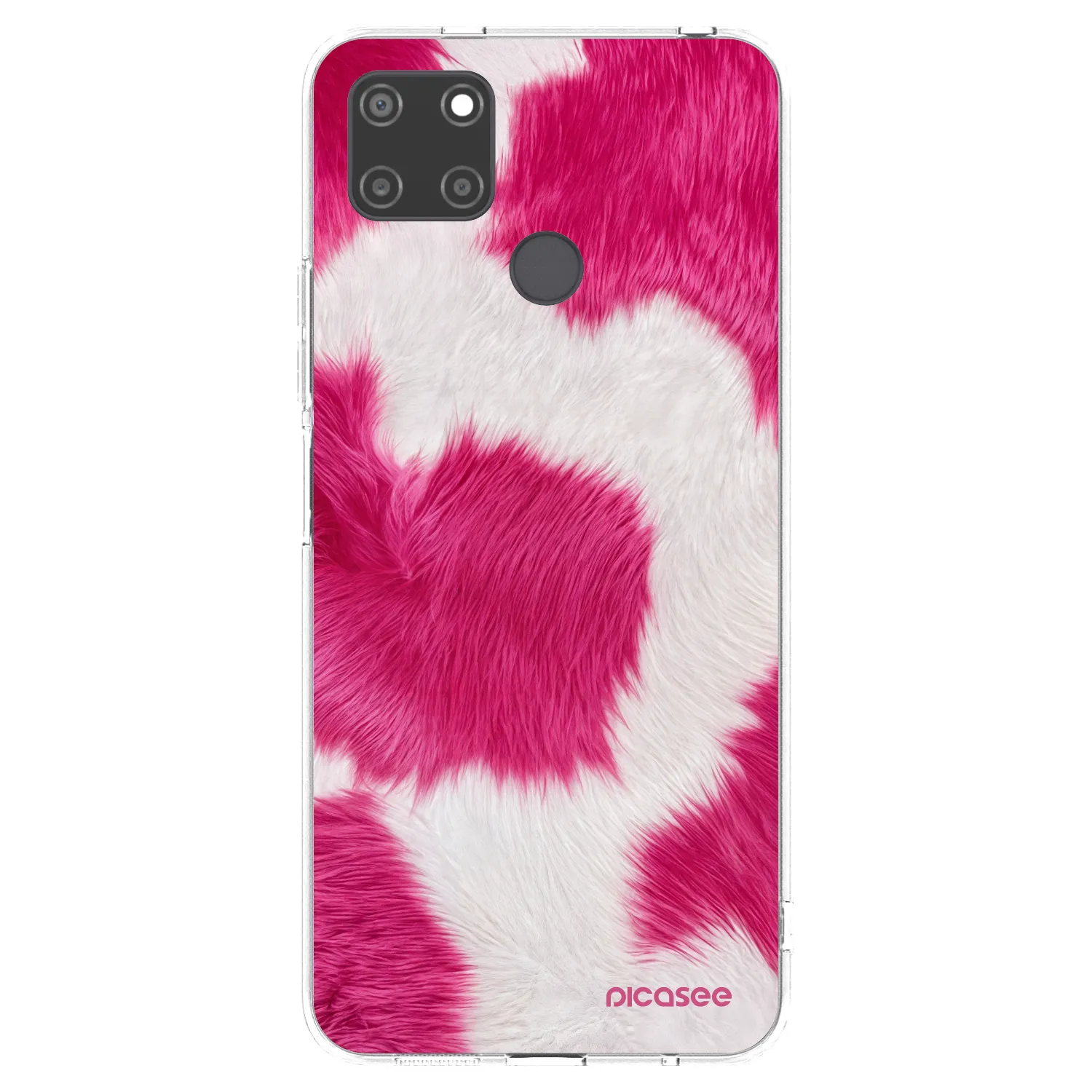 Picasee silikonska prozirna maskica za Realme C21Y - Pink Moo