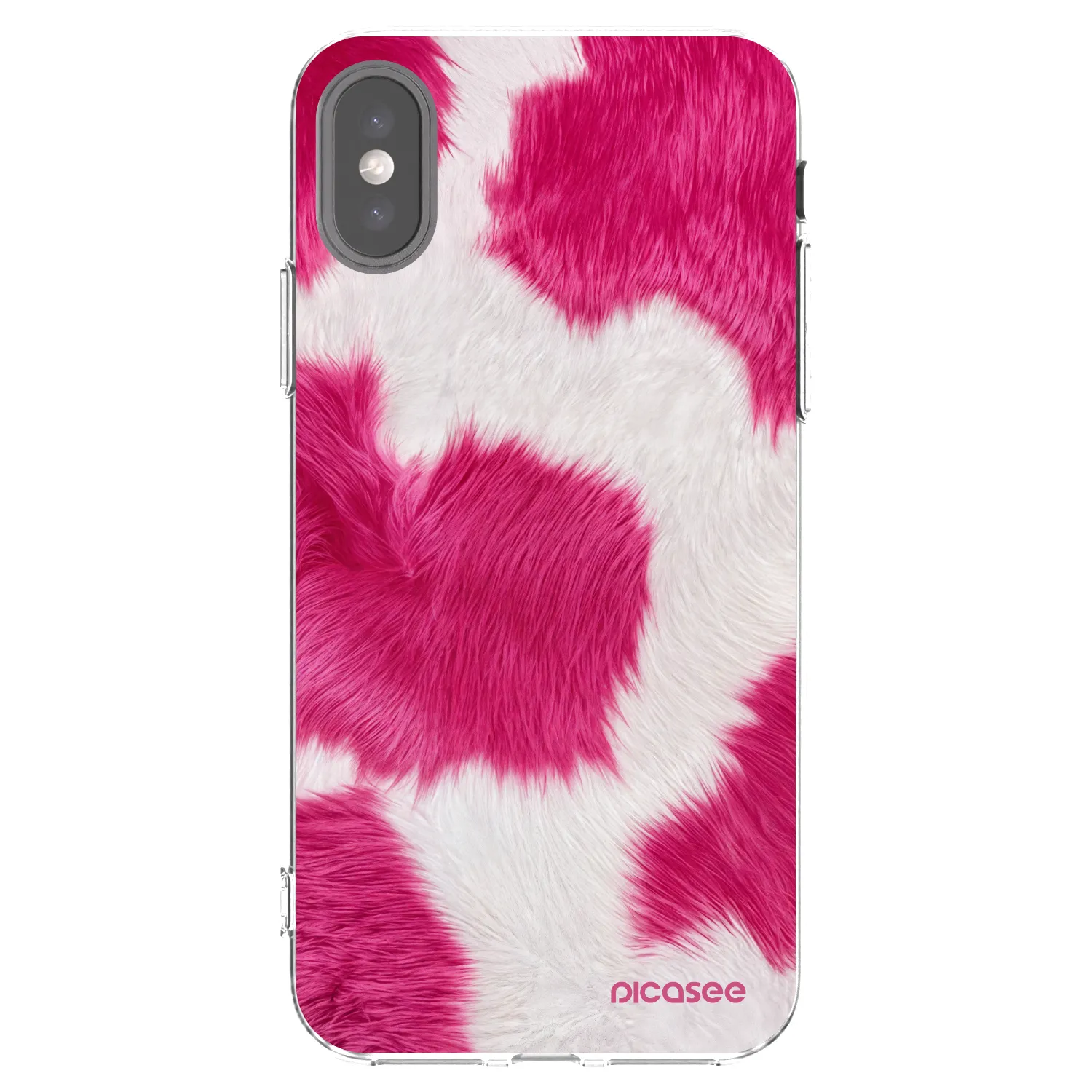 Picasee silikonska prozirna maskica za Apple iPhone X/XS - Pink Moo