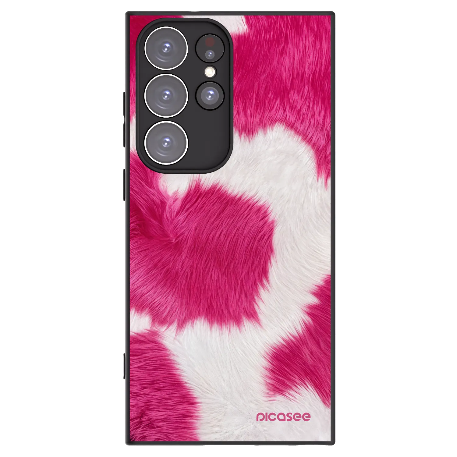 Picasee crna silikonska maskica za Samsung Galaxy S23 Ultra 5G - Pink Moo