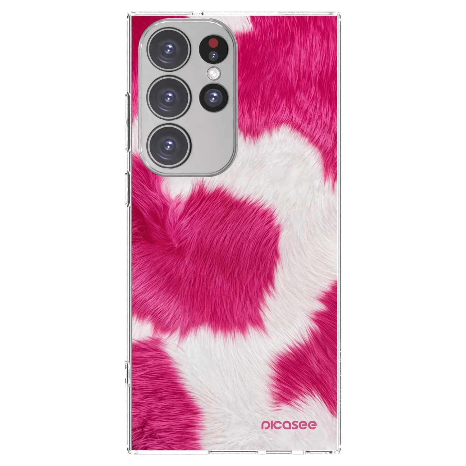 Picasee silikonska prozirna maskica za Samsung Galaxy S23 Ultra 5G - Pink Moo