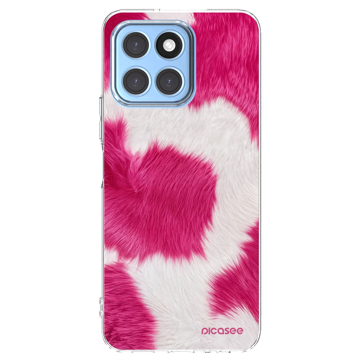 Picasee silikonska prozirna maskica za Honor X8 5G - Pink Moo