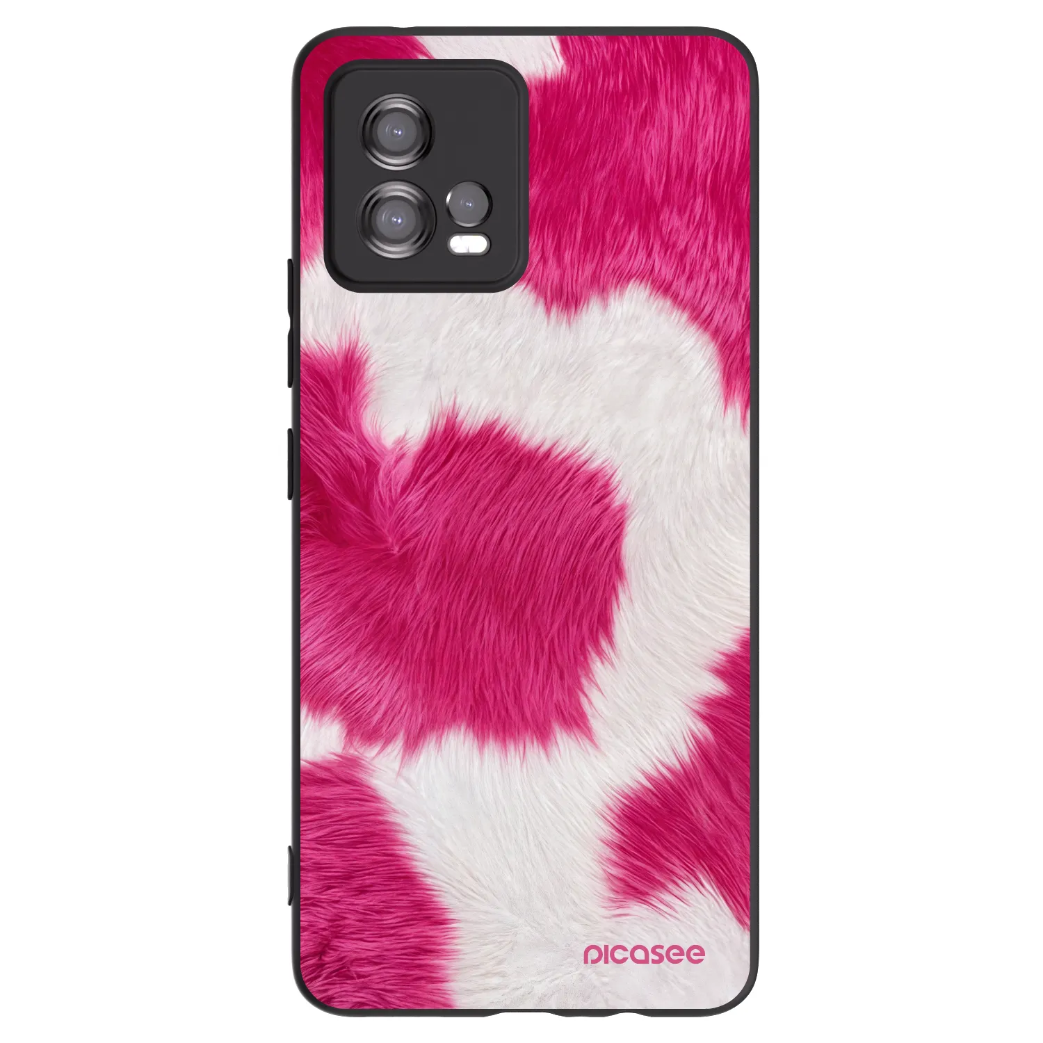 Picasee crna silikonska maskica za Motorola Moto G72 - Pink Moo
