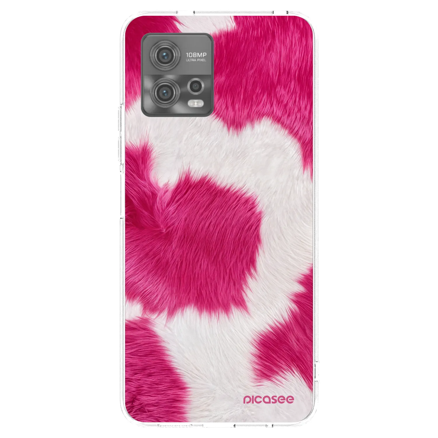 Picasee silikonska prozirna maskica za Motorola Moto G72 - Pink Moo