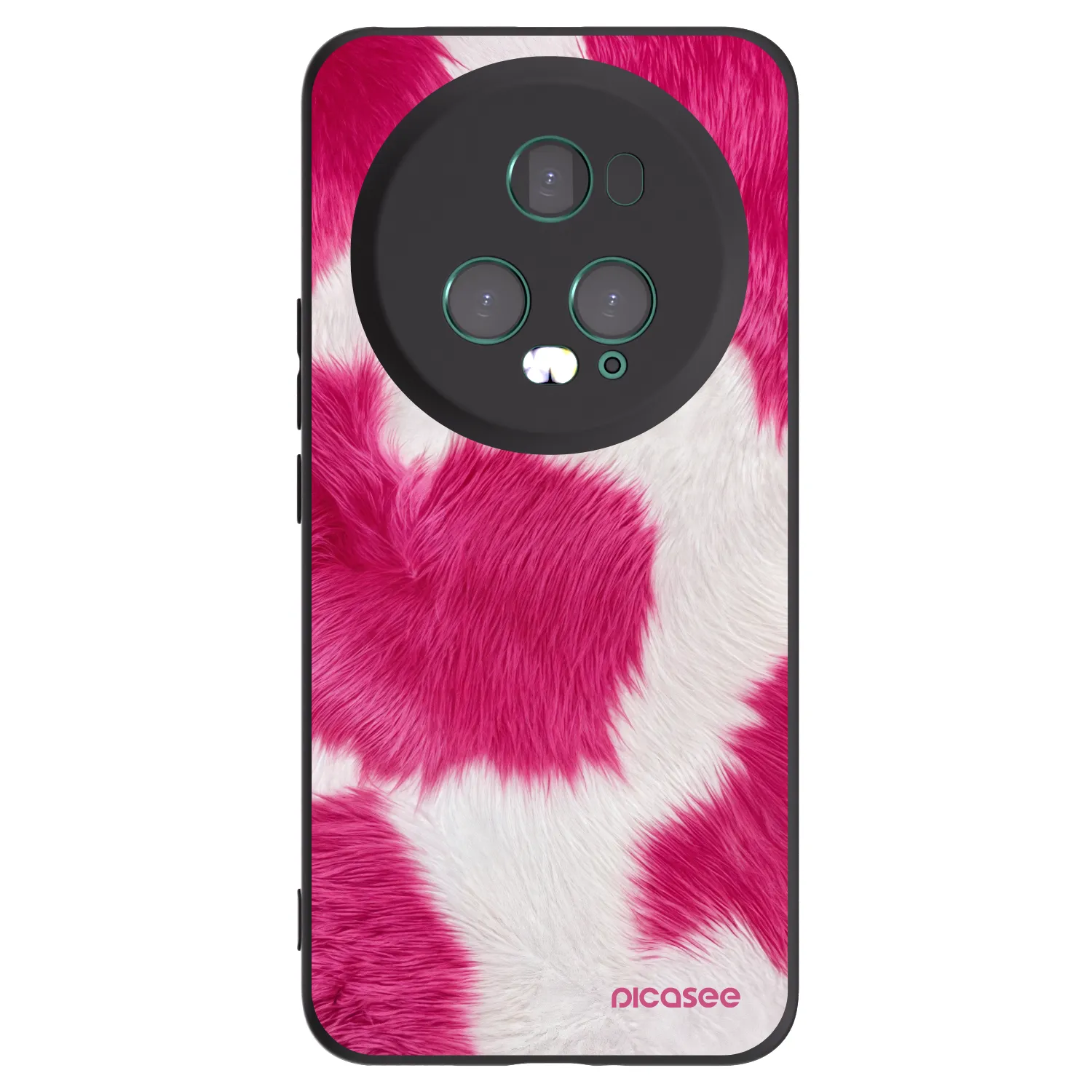 Picasee crna silikonska maskica za Honor Magic5 Pro - Pink Moo