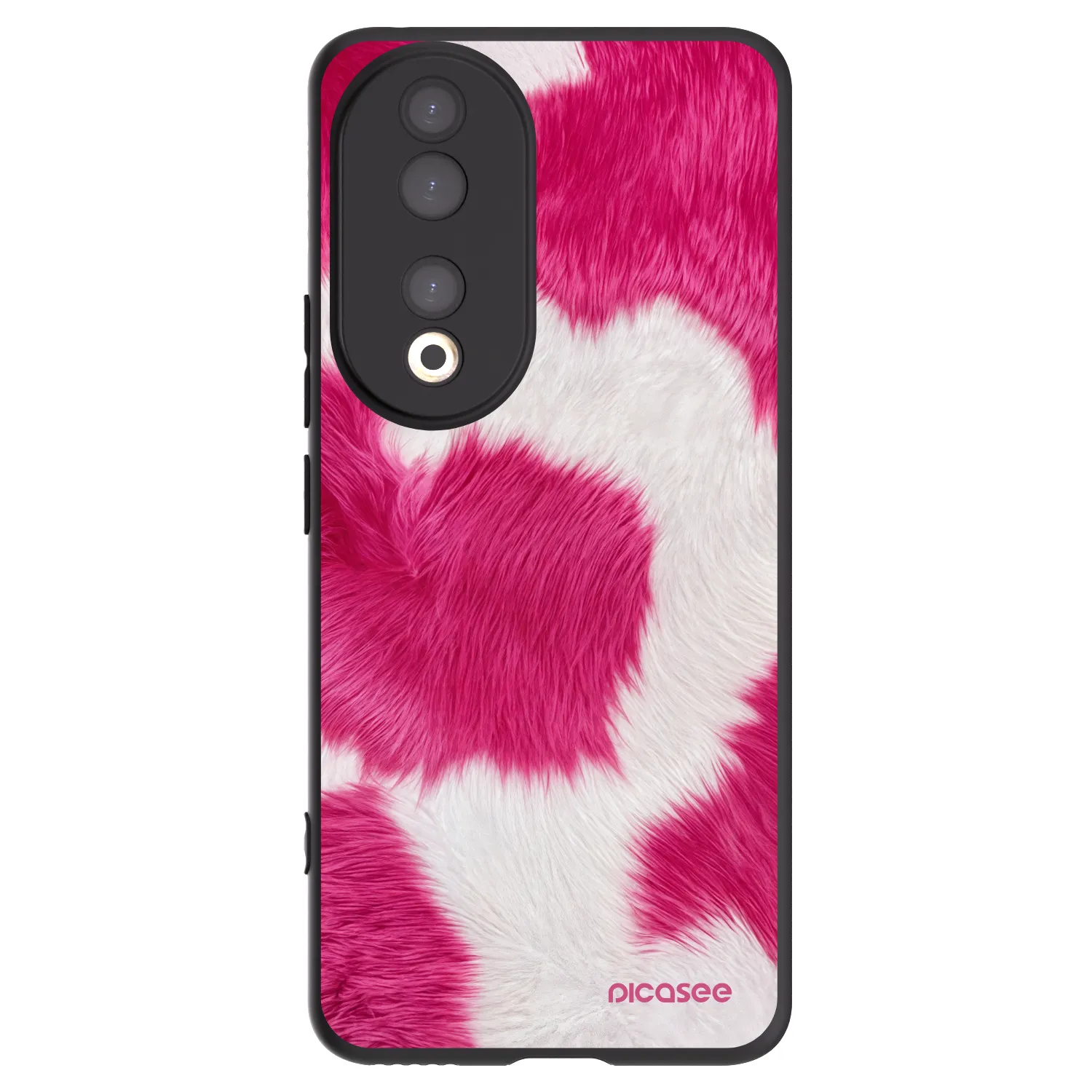 Picasee crna silikonska maskica za Honor 90 5G - Pink Moo