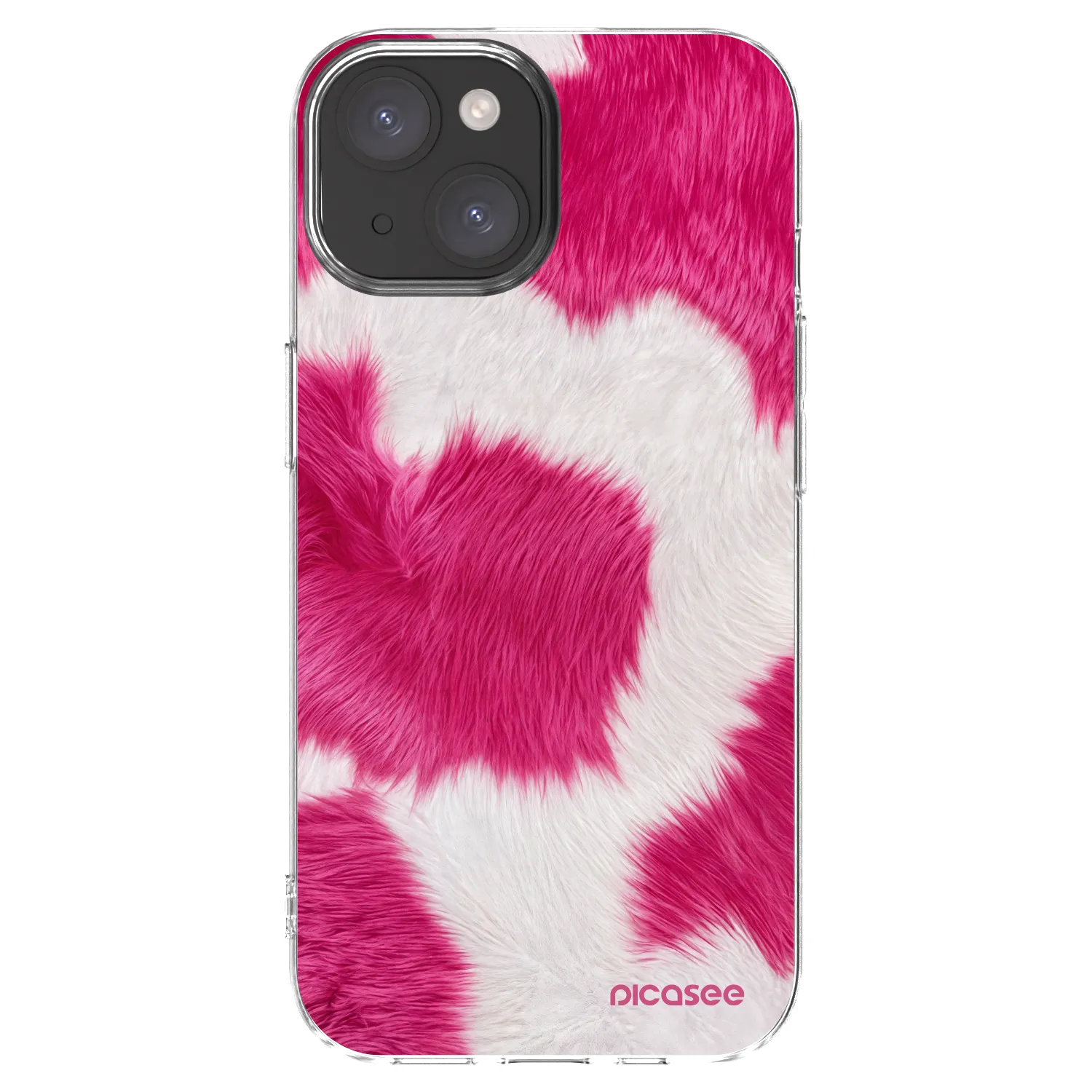 Picasee silikonska prozirna maskica za Apple iPhone 15 - Pink Moo