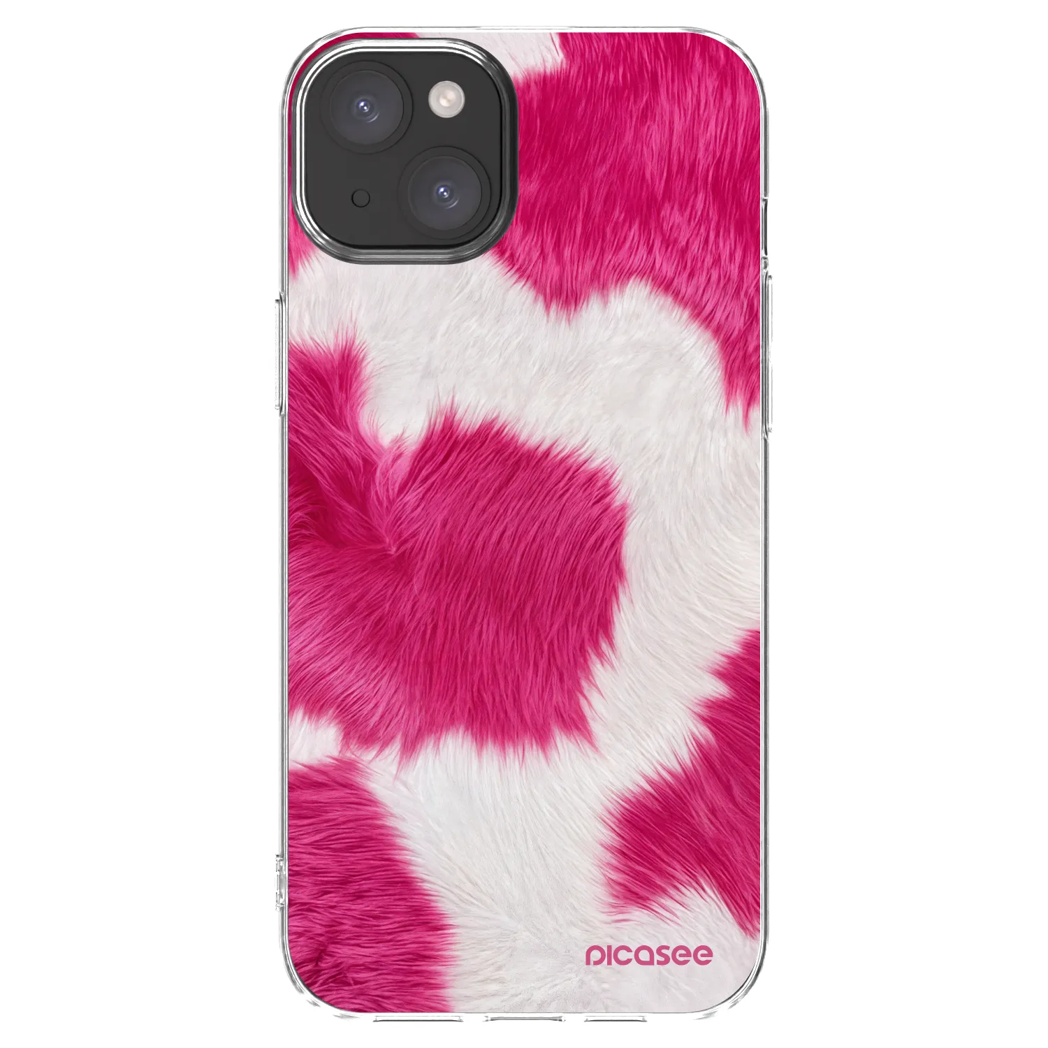 Picasee silikonska prozirna maskica za Apple iPhone 15 Plus - Pink Moo