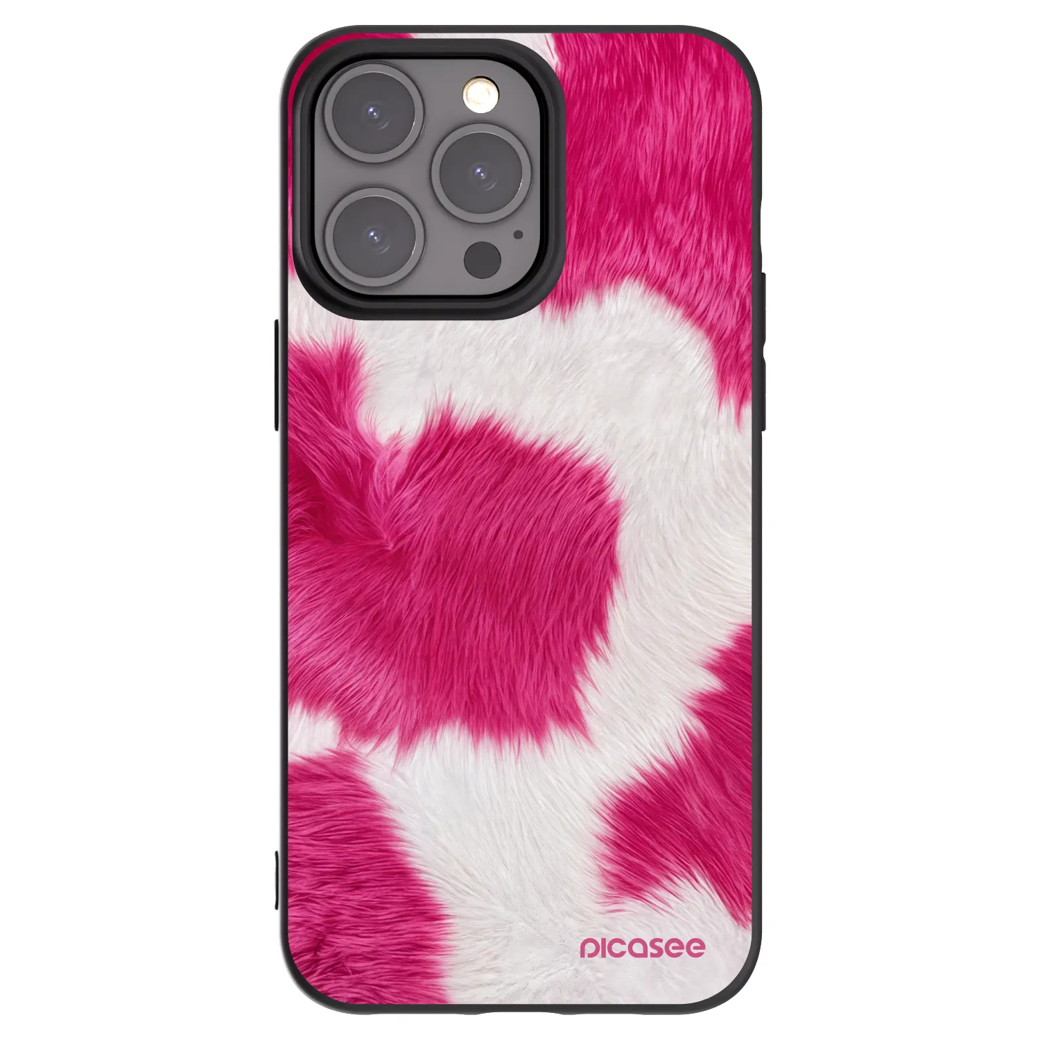 Picasee crna silikonska maskica za Apple iPhone 15 Pro Max - Pink Moo