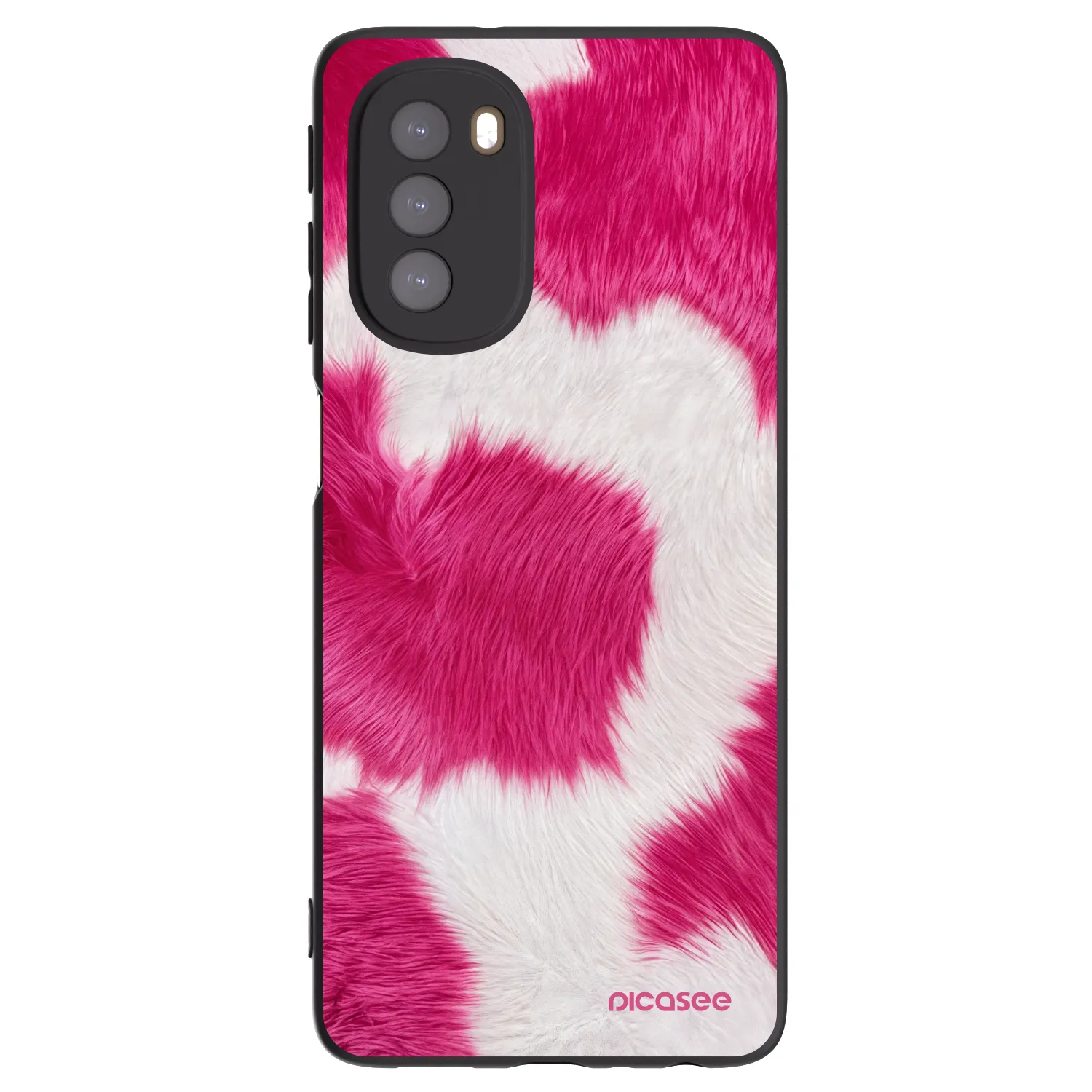 Picasee crna silikonska maskica za Motorola Moto G51 - Pink Moo
