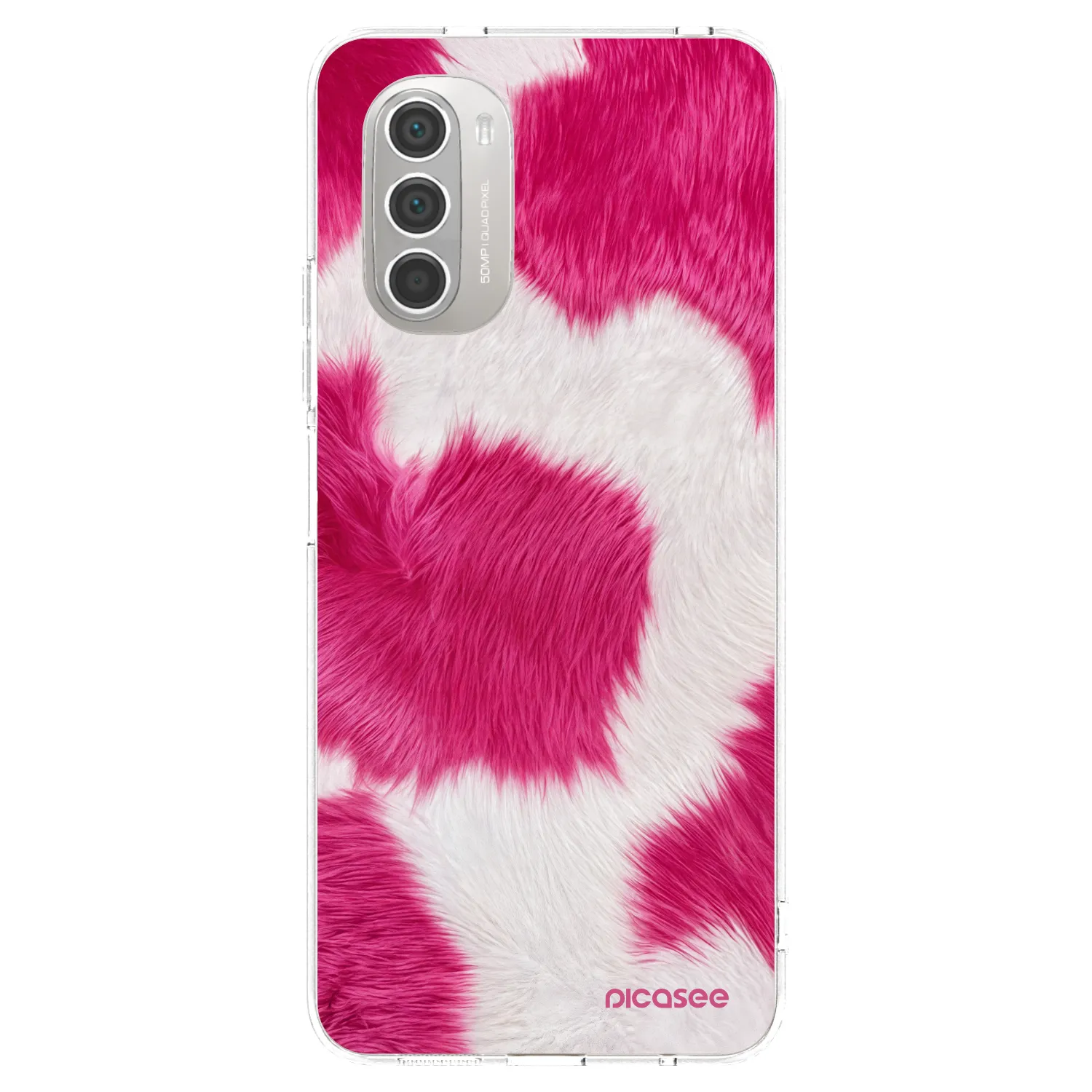 Picasee silikonska prozirna maskica za Motorola Moto G51 - Pink Moo