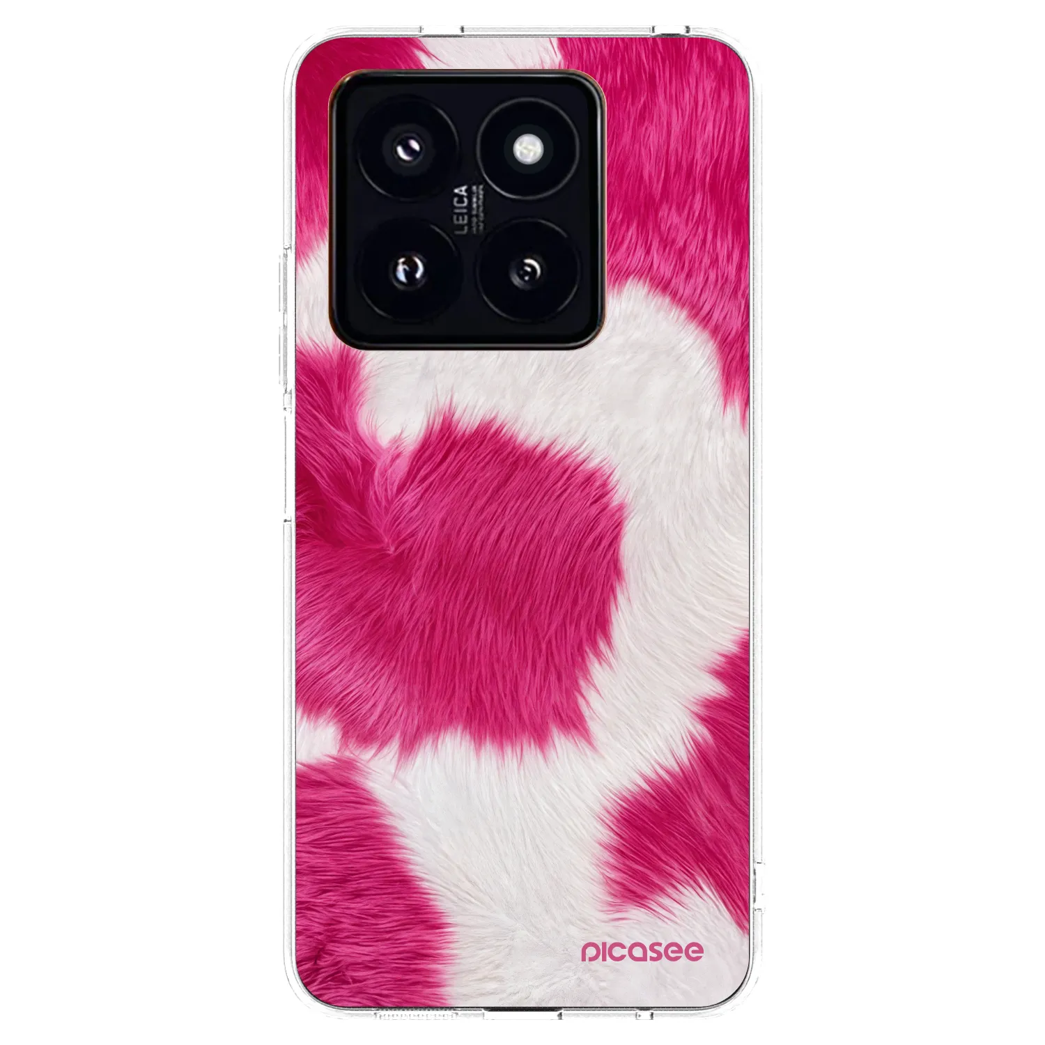 Picasee silikonska prozirna maskica za Xiaomi 14 Pro - Pink Moo