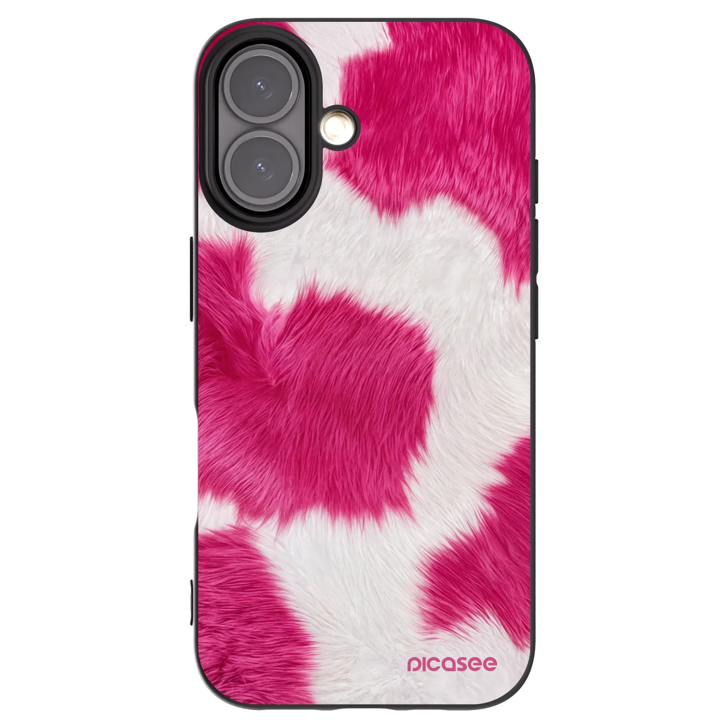 Picasee crna silikonska maskica za Apple iPhone 16 - Pink Moo