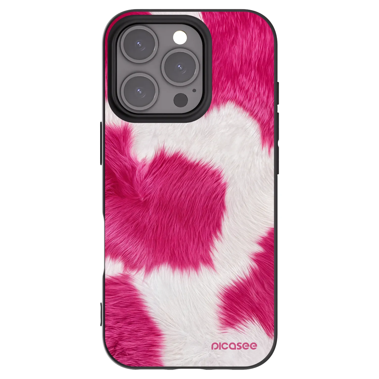 Picasee crna silikonska maskica za Apple iPhone 16 Pro - Pink Moo