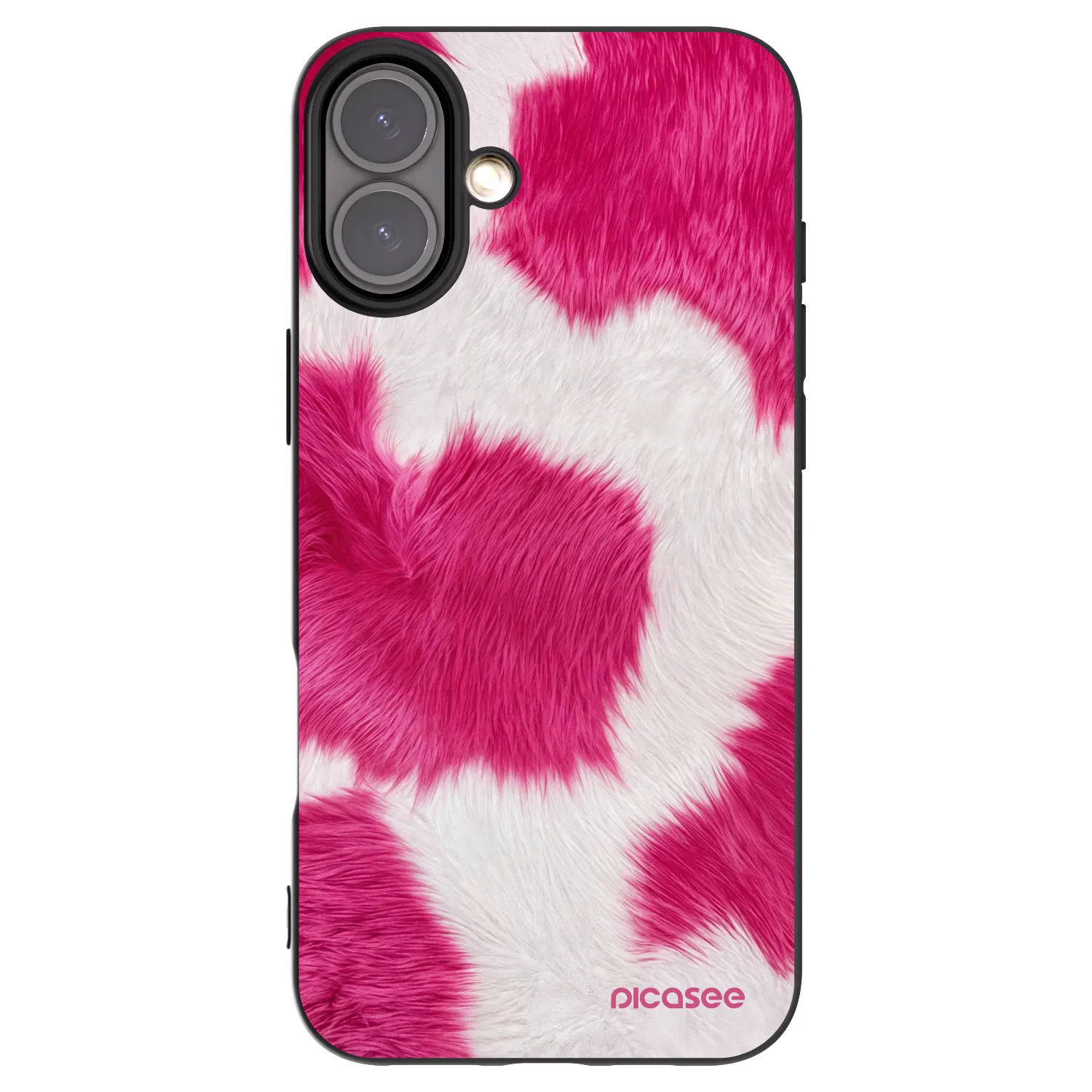 Picasee crna silikonska maskica za Apple iPhone 16 Plus - Pink Moo