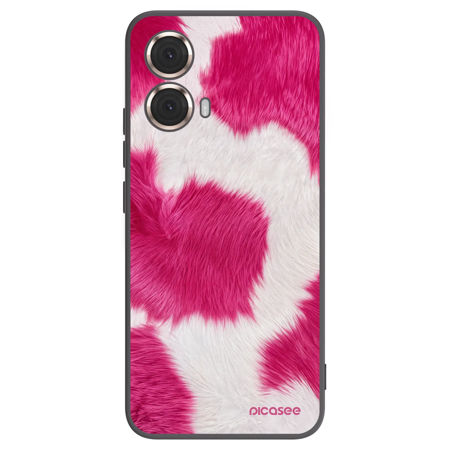 Picasee crna silikonska maskica za Motorola Moto G85 - Pink Moo
